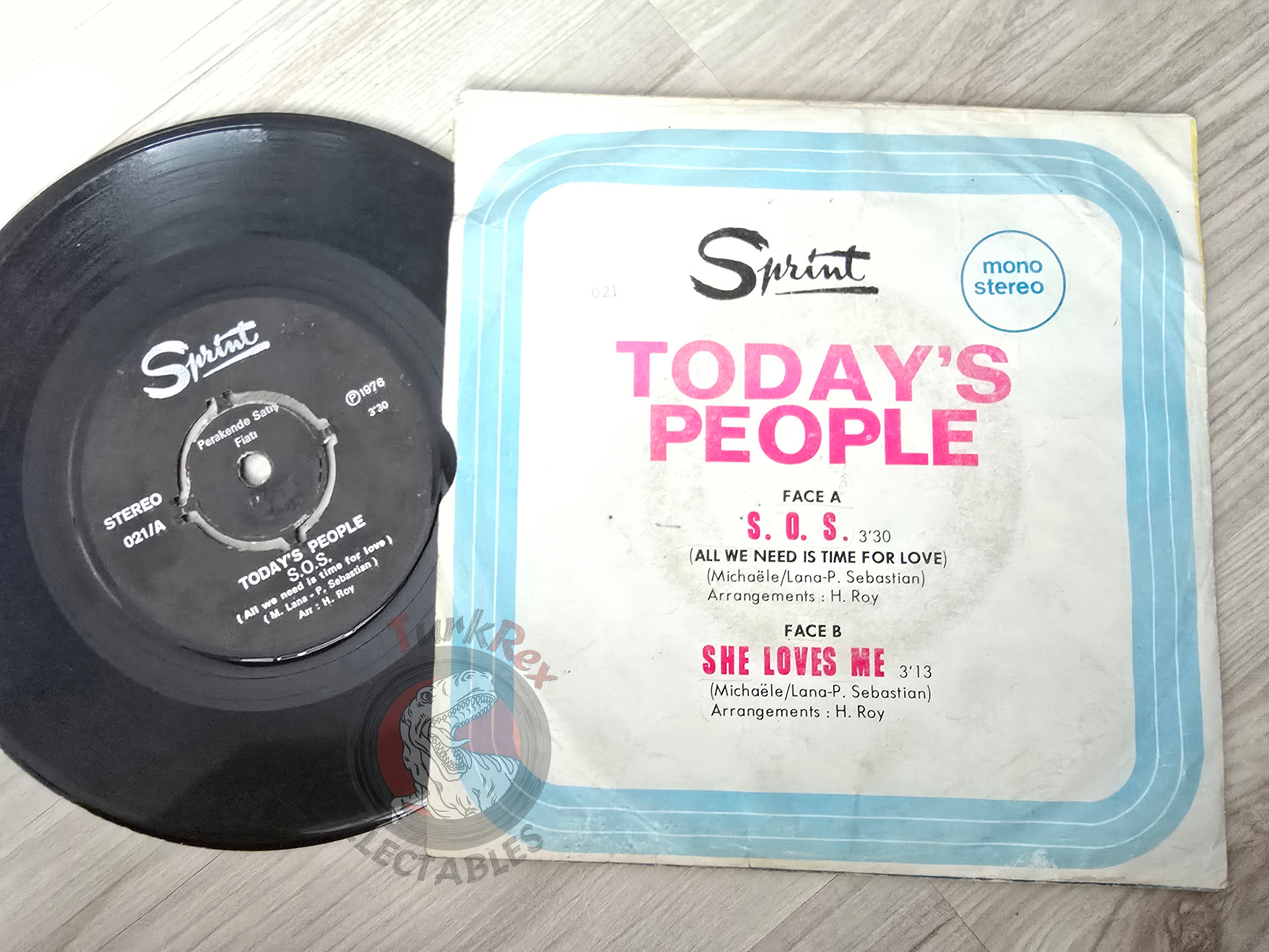 Today's People – S.O.S. / She Loves Me 7" Turkish Pressing Vinyl Turkey Edition