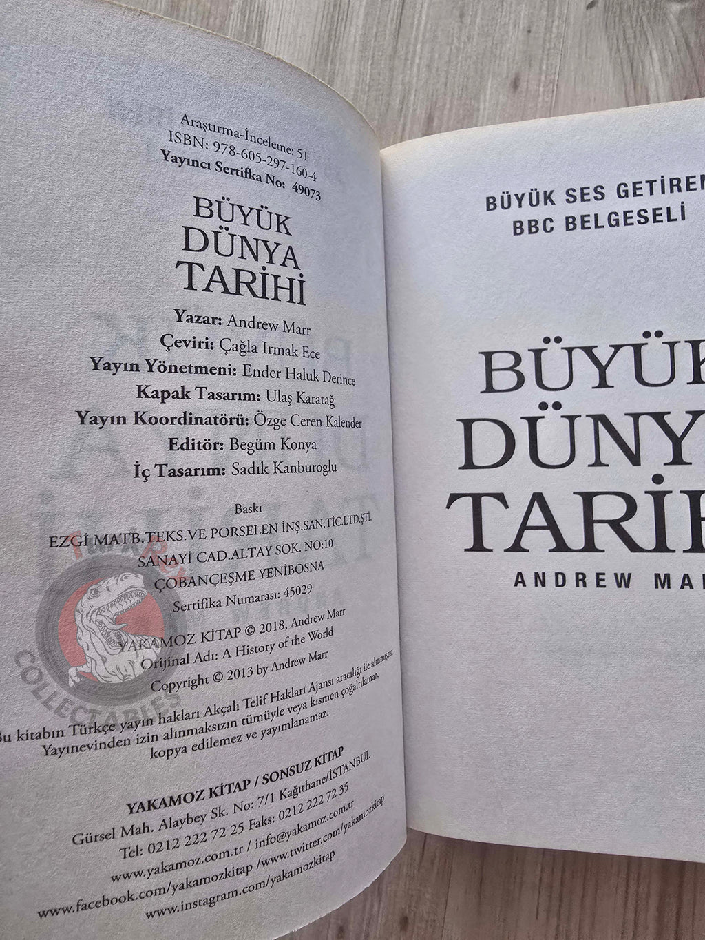 Andrew Marr – A History of the World 2018 Turkish Book Turkey