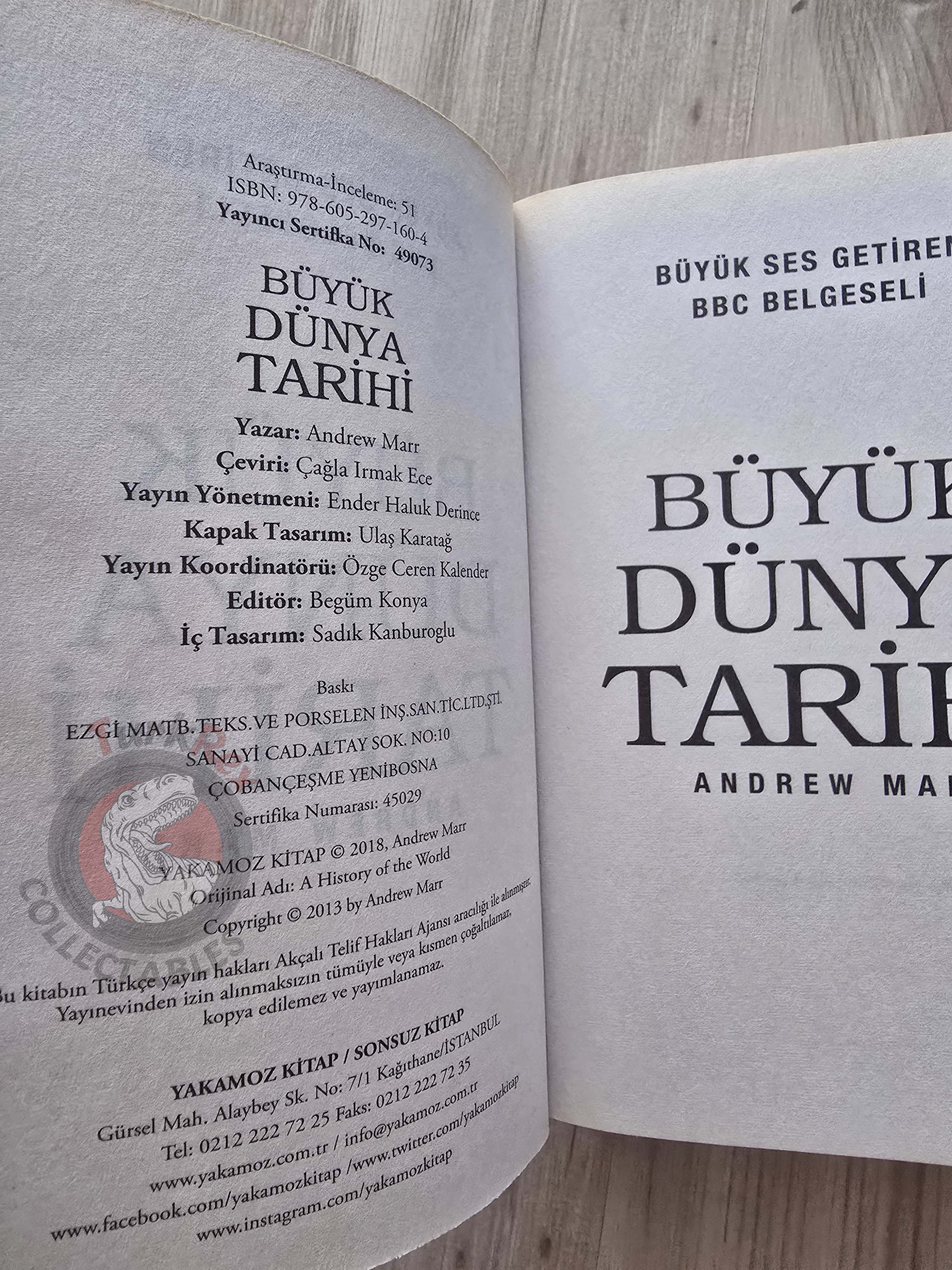 Andrew Marr – A History of the World 2018 Turkish Book Turkey