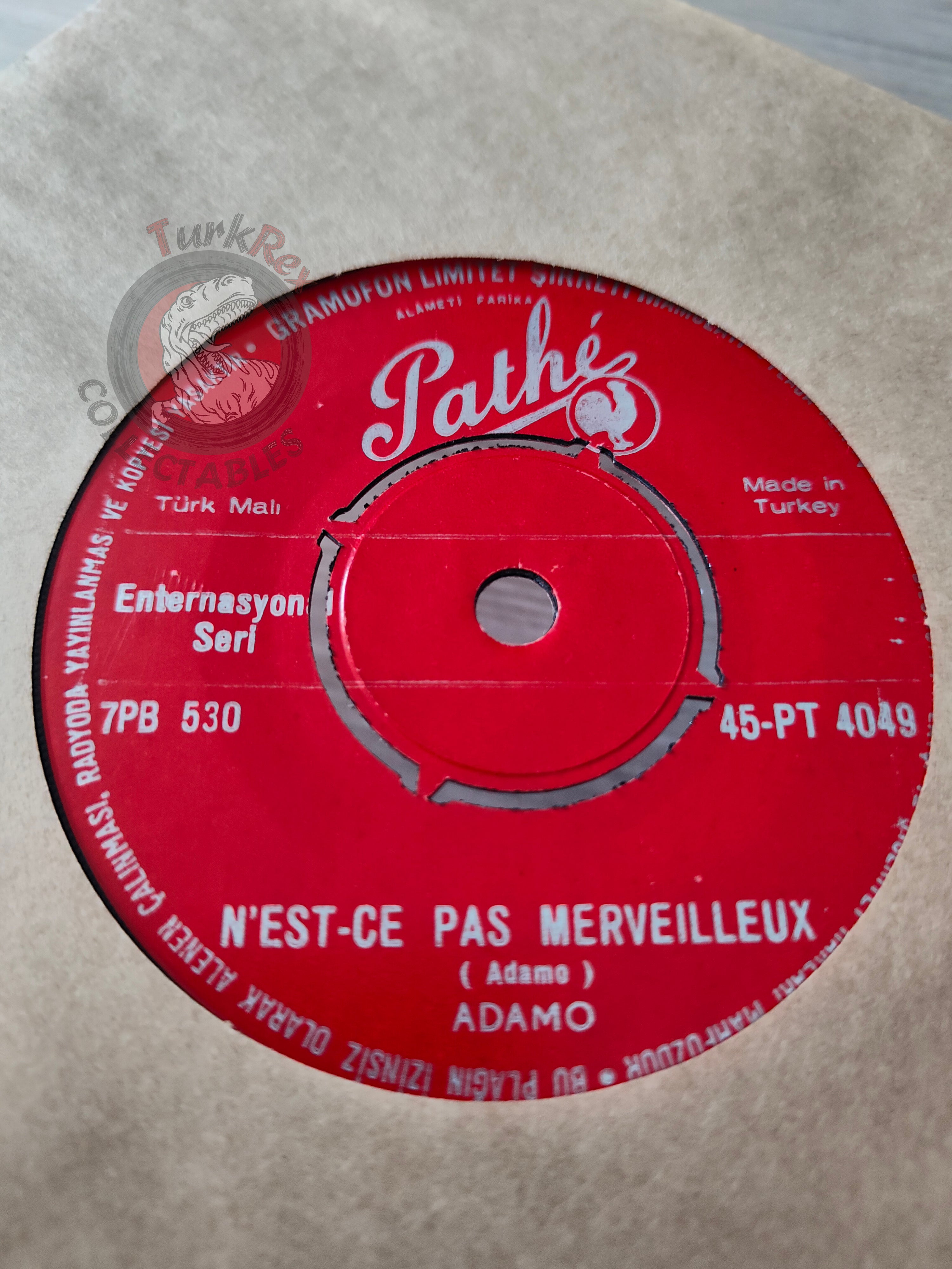 Adamo – N'est -Ce Pas Merveilleux 7" Turkish Pressing Vinyl Turkey Edition