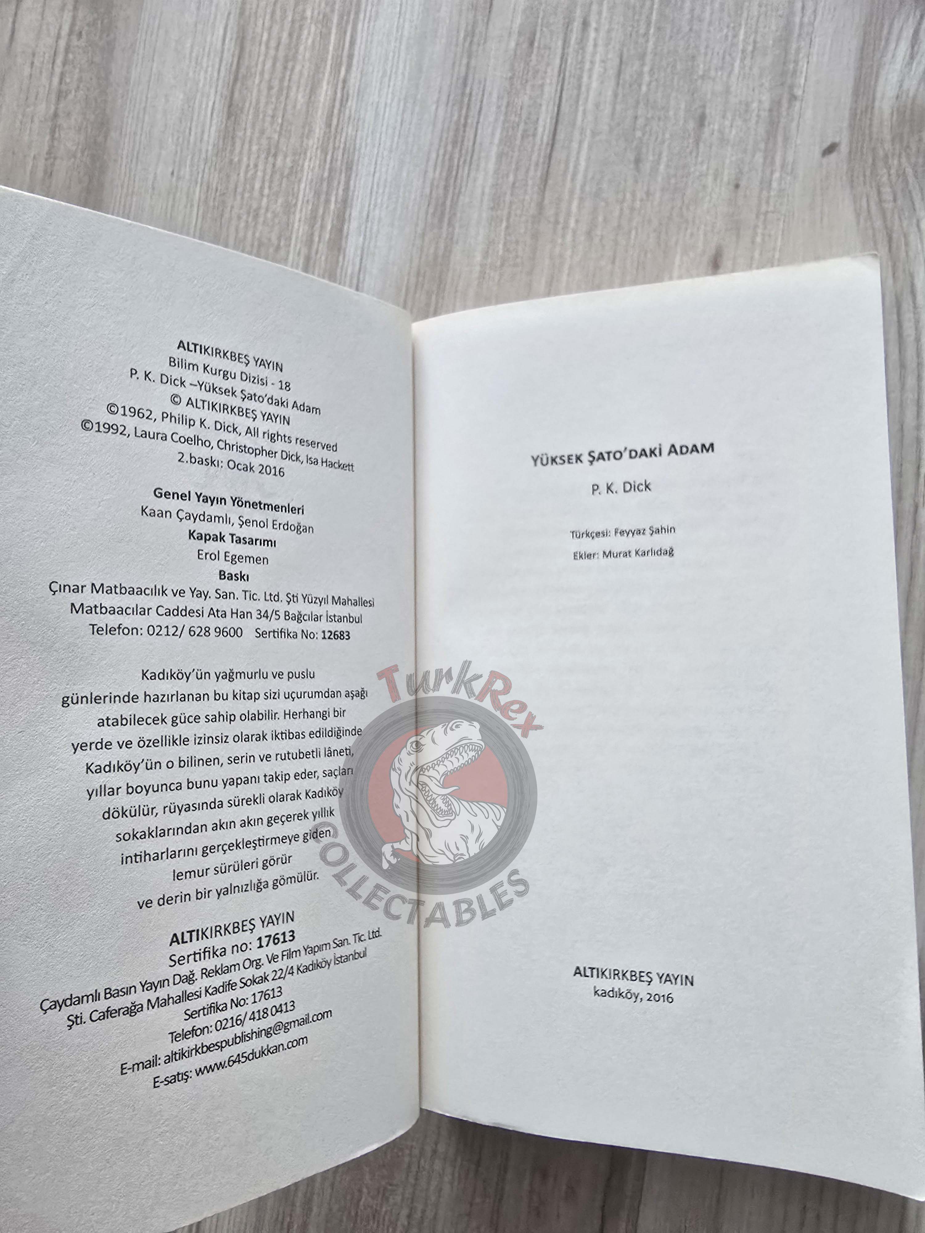 Philip K. Dick – The Man in the High Castle 2016 Turkish Book Turkey