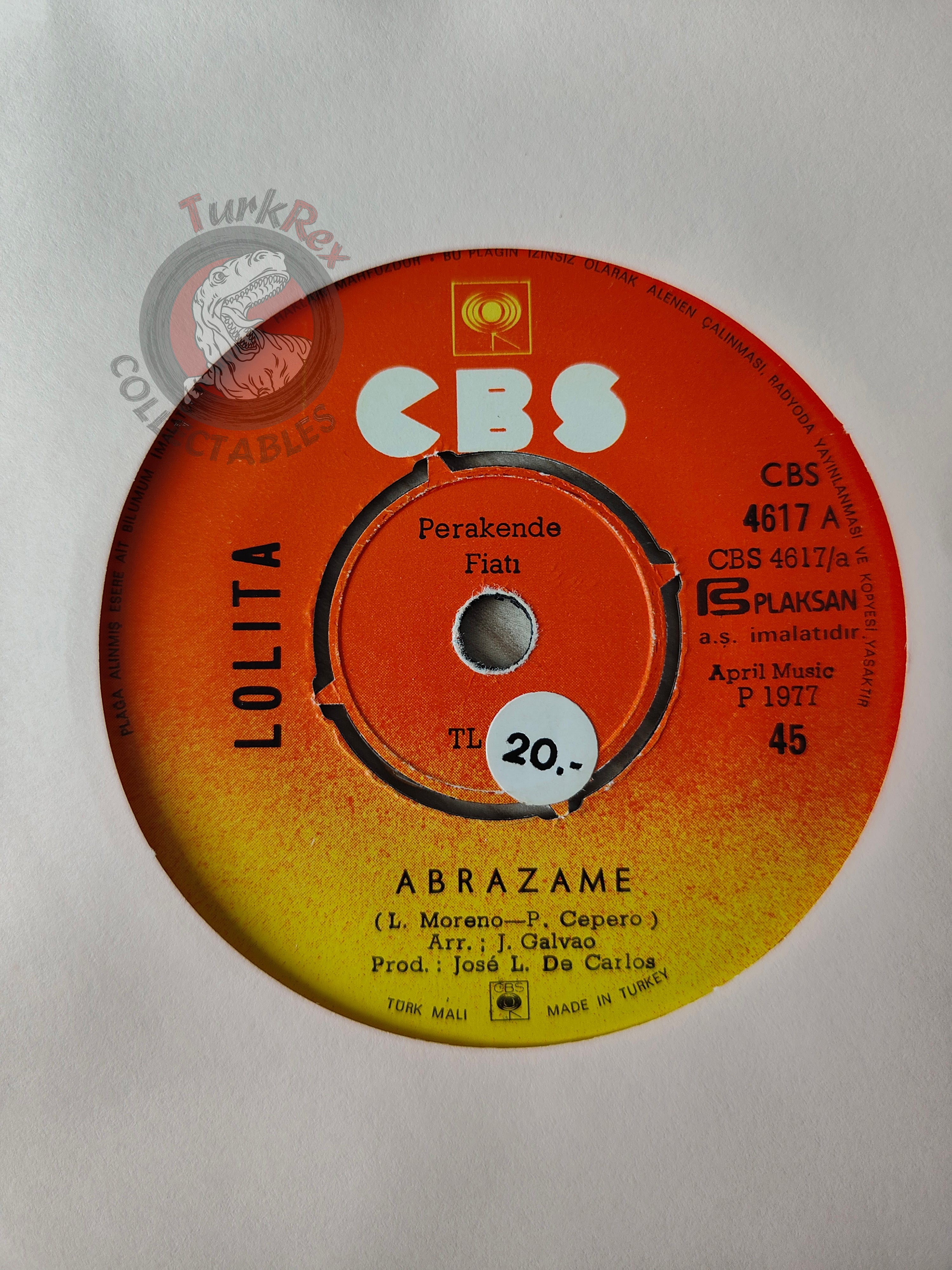 Lolita – Abrazame 7" Turkish Pressing Vinyl Turkey Edition
