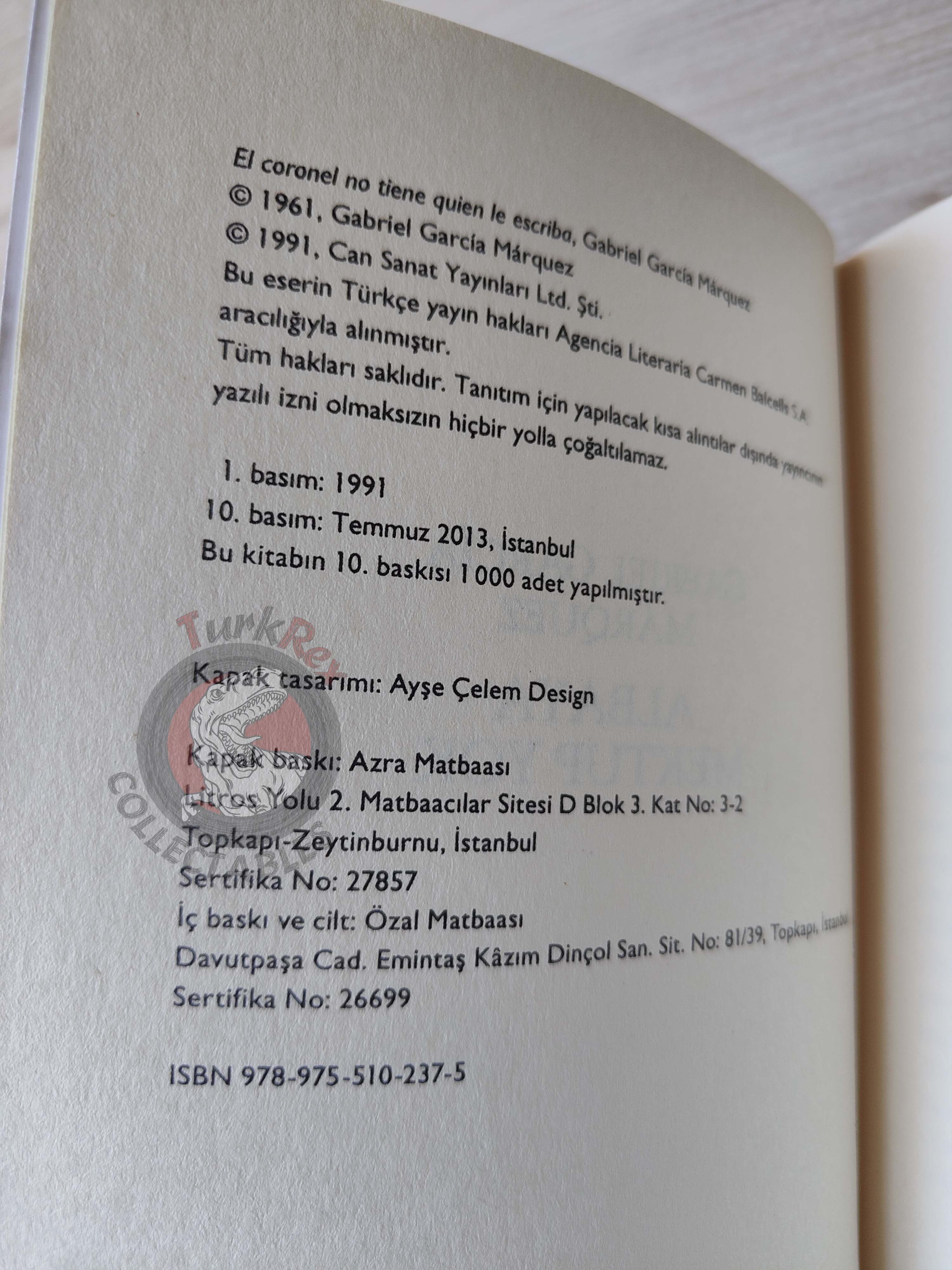 Gabriel García Márquez – No One Writes To The Colonel 2013 Turkish Book Turkey