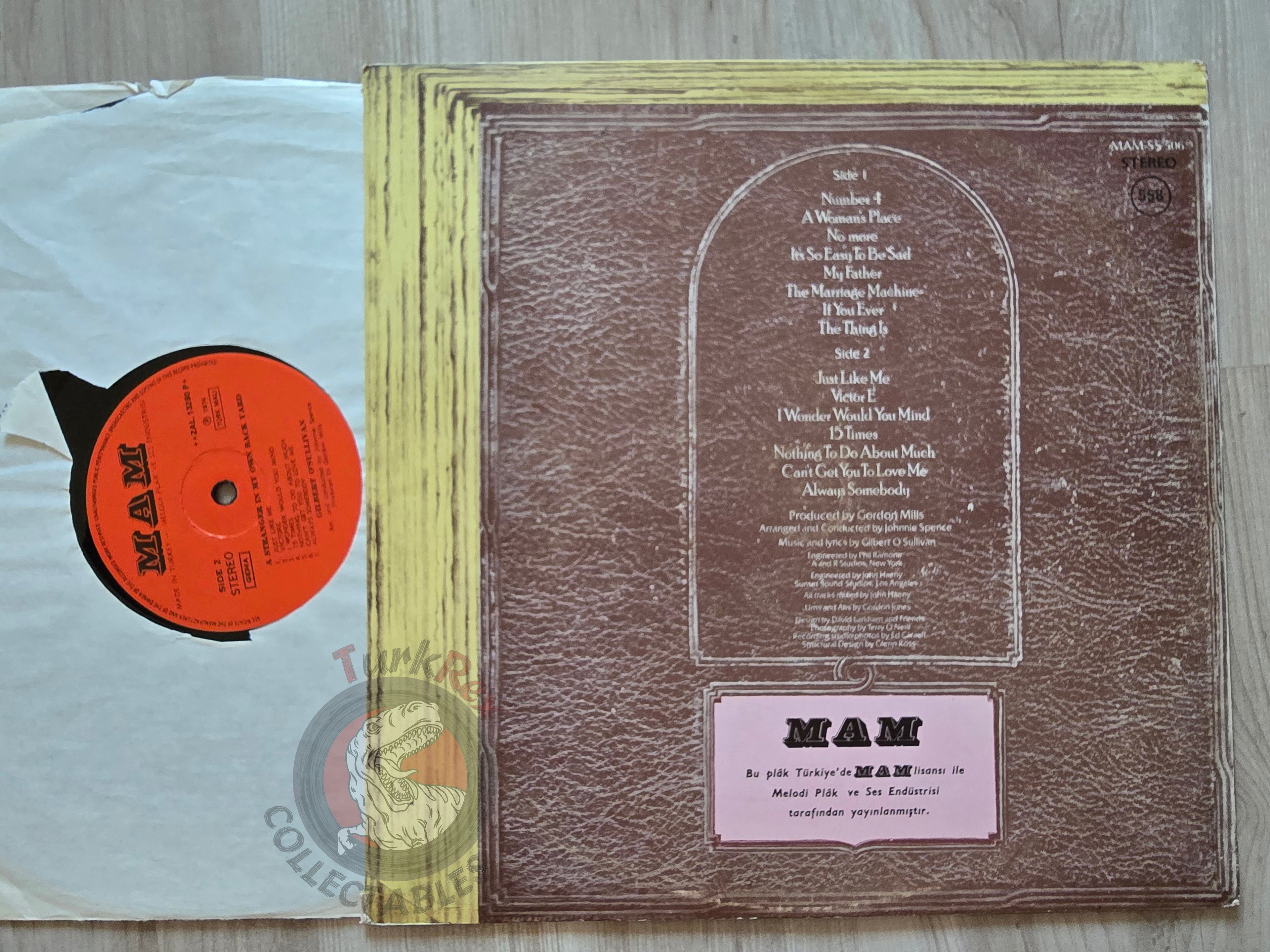 Gilbert O'Sullivan – A Stranger In My Own Backyard Turkish Pressing Vinyl Turkey Edition