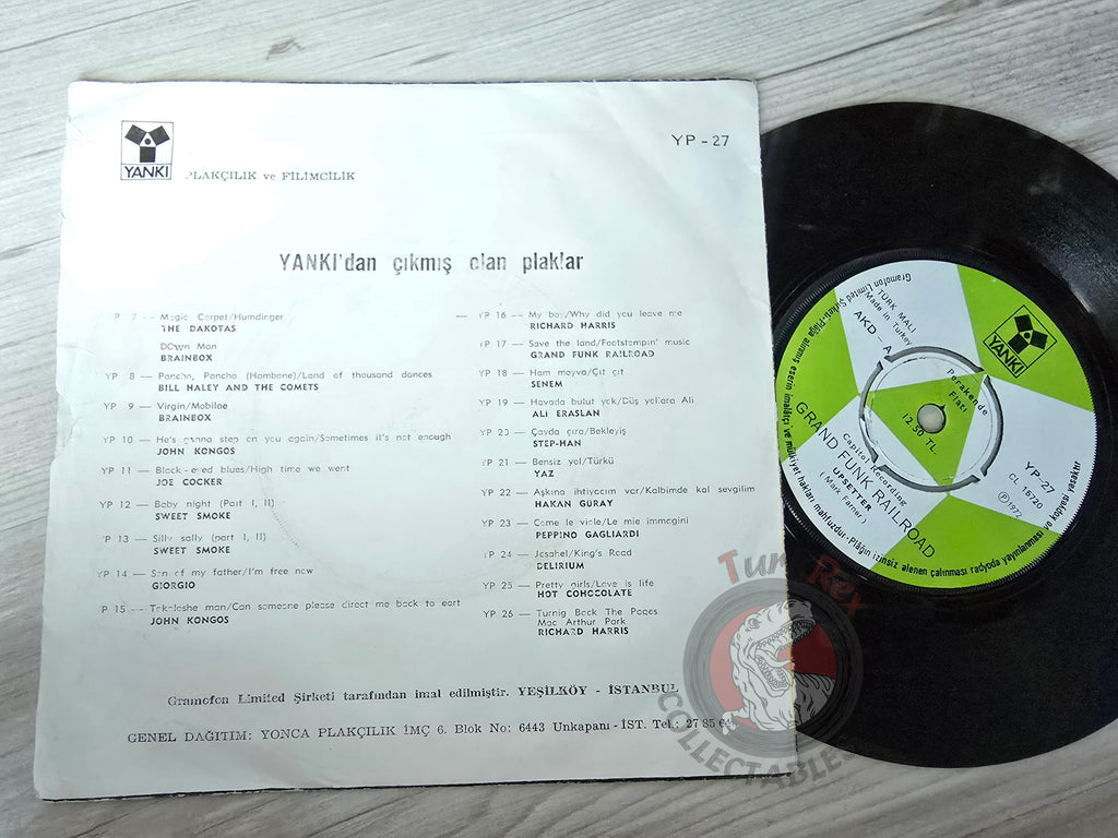 Grand Funk Railroad – Upsetter / No Lies 7" Turkish Pressing Vinyl Turkey Edition