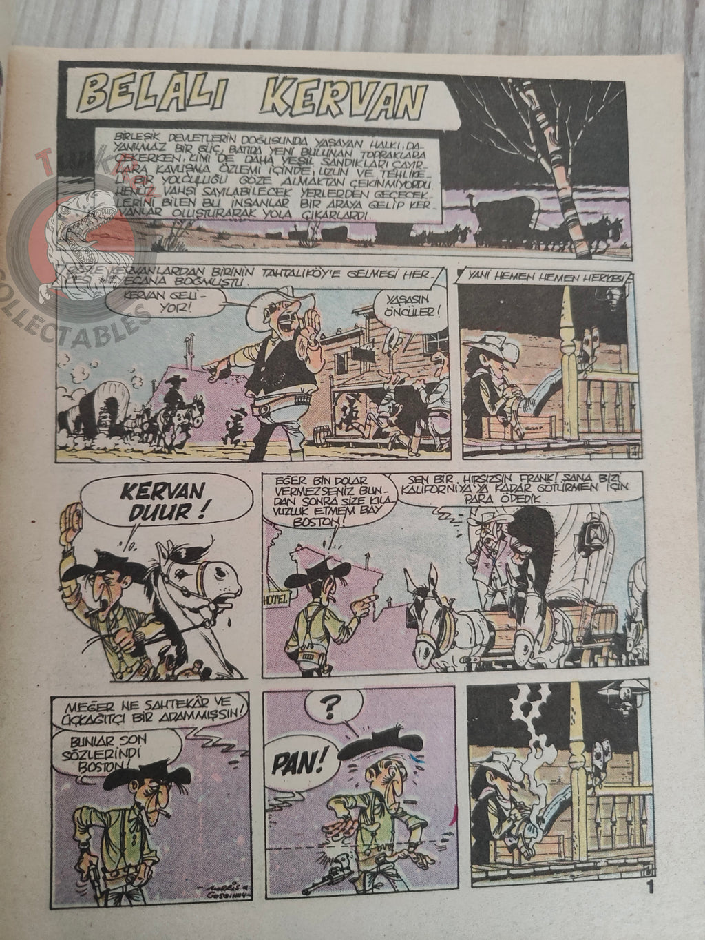 Lucky Luke #41 La Caravane 1989 Turkish Comic Turkey