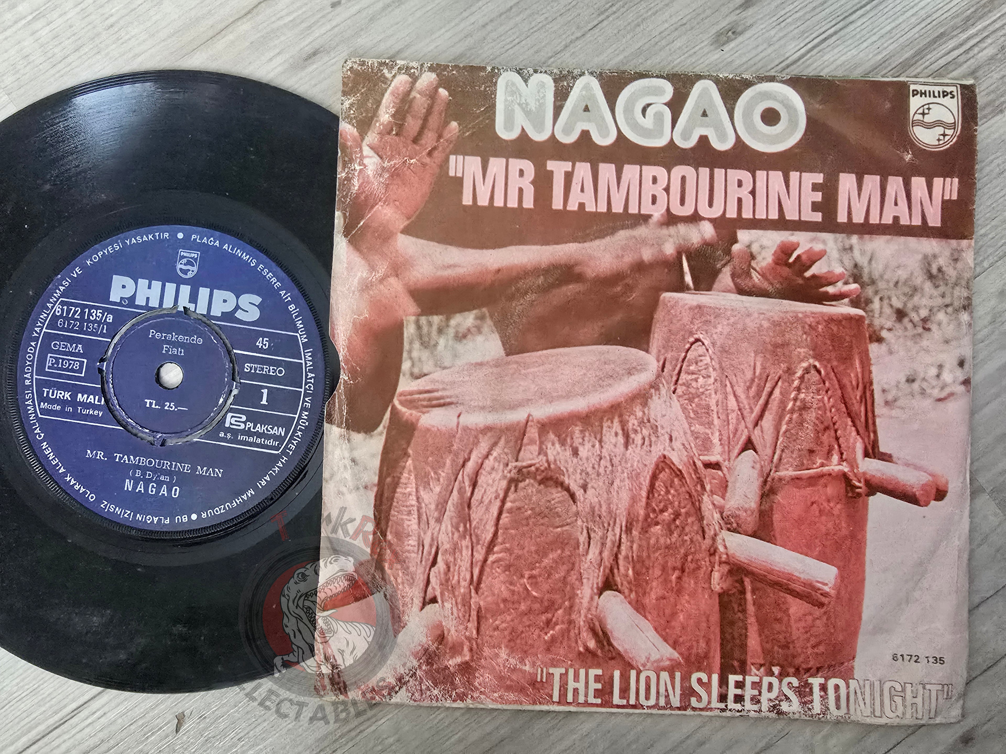 Nagao – Mr Tambourine Man 7" Turkish Pressing Vinyl Turkey Edition Bob Dylan