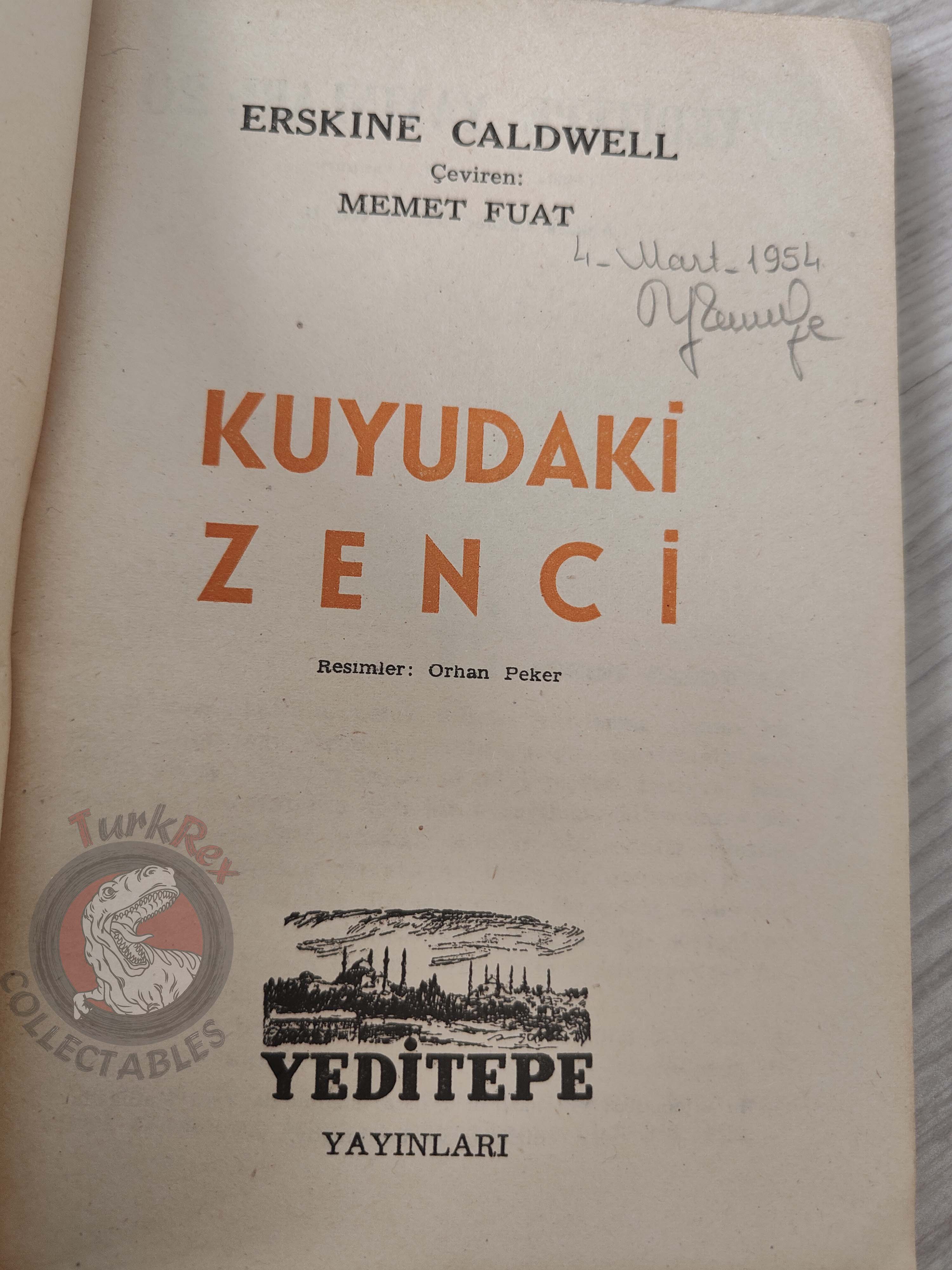 Erskine Caldwell – The Negro in the Well 1953 Illustrated 1st Turkish Book Turkey