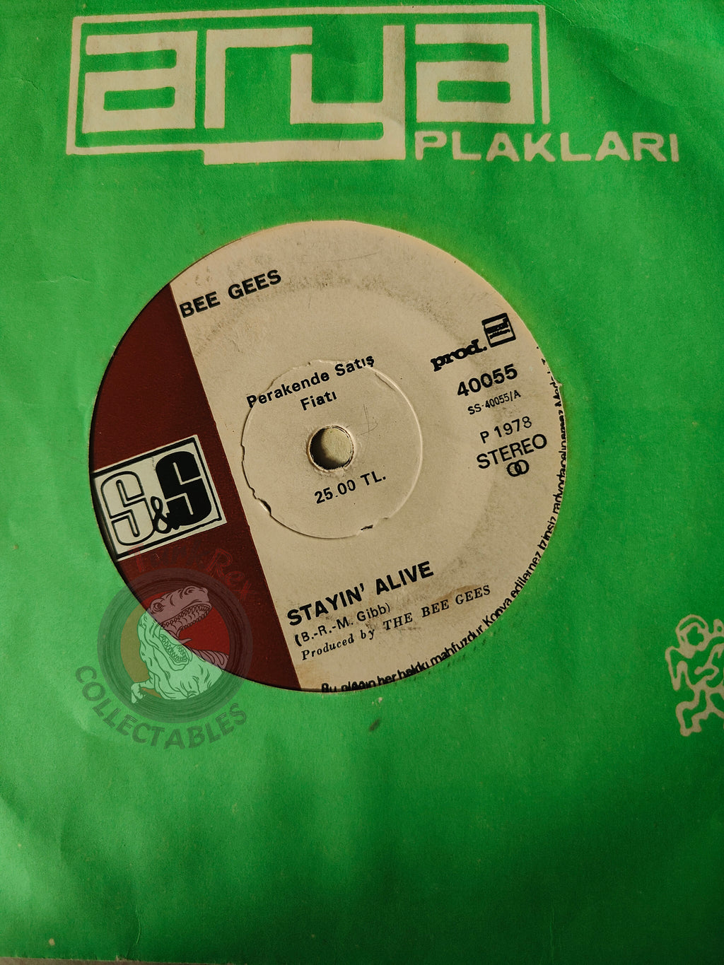Bee Gees – Stayin' Alive 7" Turkish Pressing Vinyl Turkey Edition