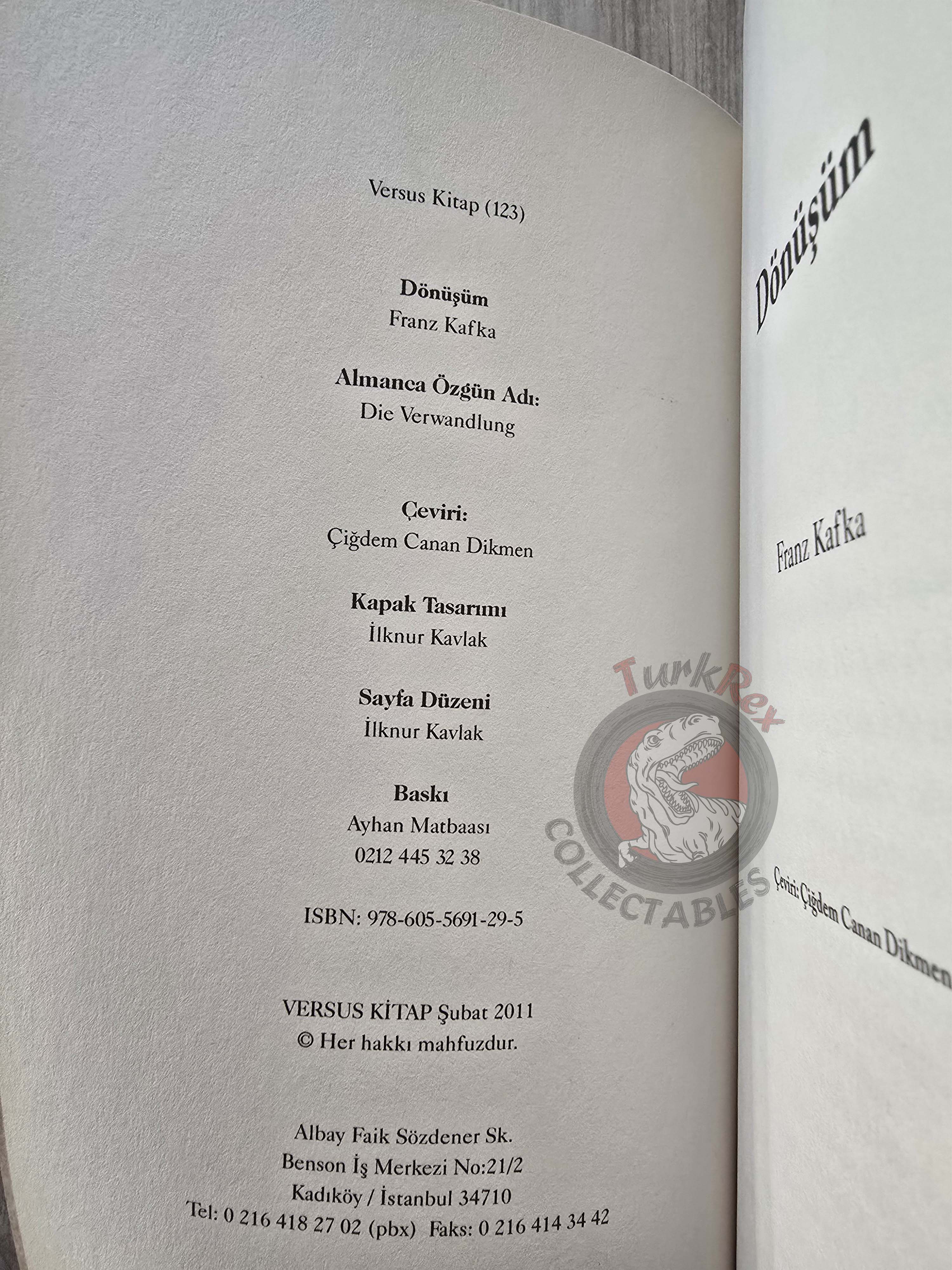 Franz Kafka – The Metamorphosis Turkish Book Turkey