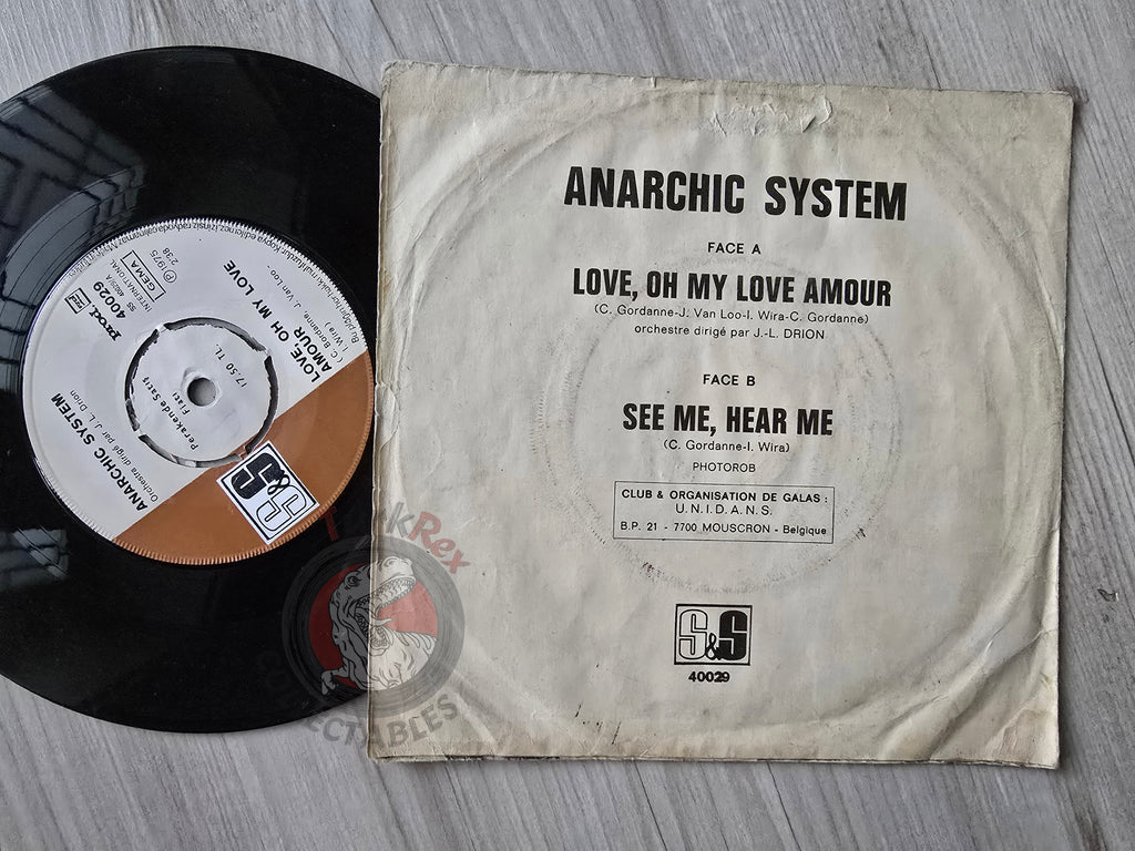 Anarchic System – Love, Oh My Love Amour 7" Turkish Pressing Vinyl Turkey Edition