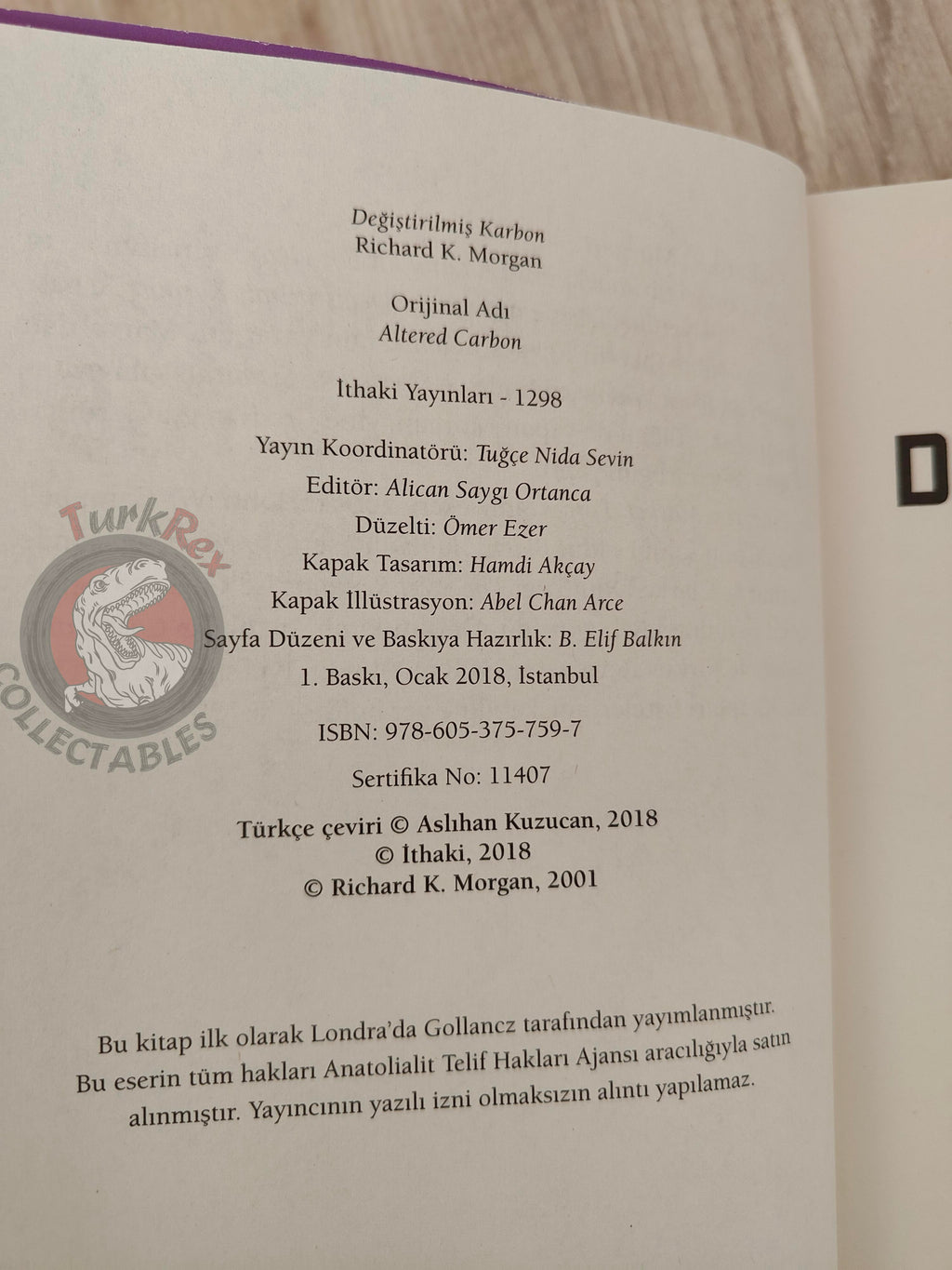 Richard K. Morgan – Altered Carbon 2018 1st Turkish Book Turkey Takeshi Kovacs Series
