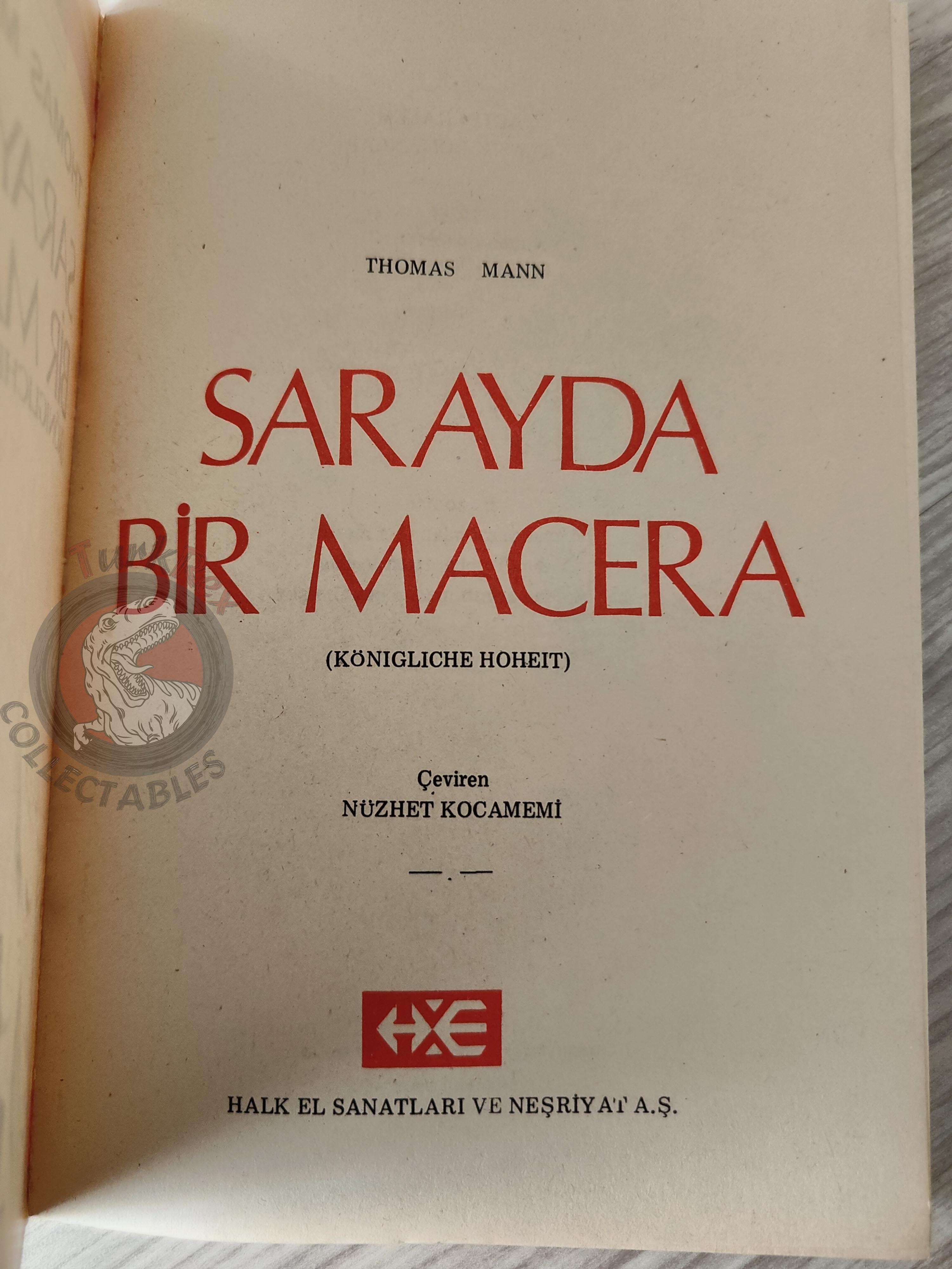Thomas Mann – Royal Highness 1981 Turkish Book Turkey