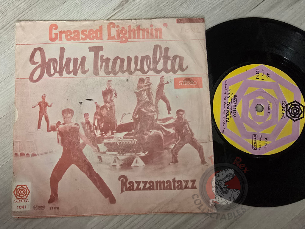 John Travolta – Greased Lightnin' / Razzamatazz 7" Turkish Pressing Vinyl Turkey Edition Grease