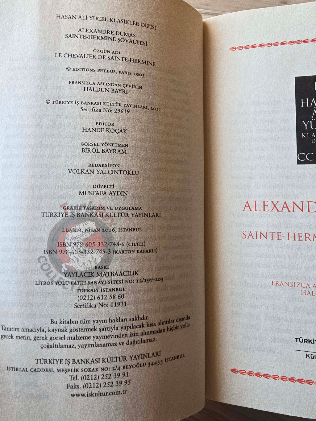 Alexandre Dumas – The Knight of Sainte-Hermine 2016 Turkish Book Turkey