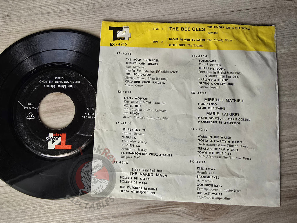 The Bee Gees / The Moody Blues / The Troggs 7" Iran Pressing Vinyl Iranian Edition