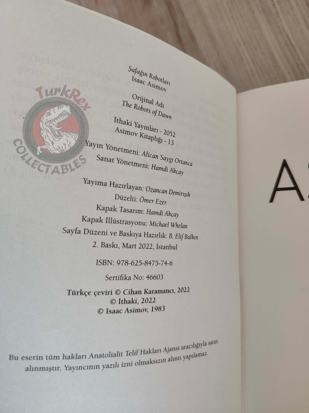 Isaac Asimov – Robot Series - The Robots of Dawn Turkish Book Turkey