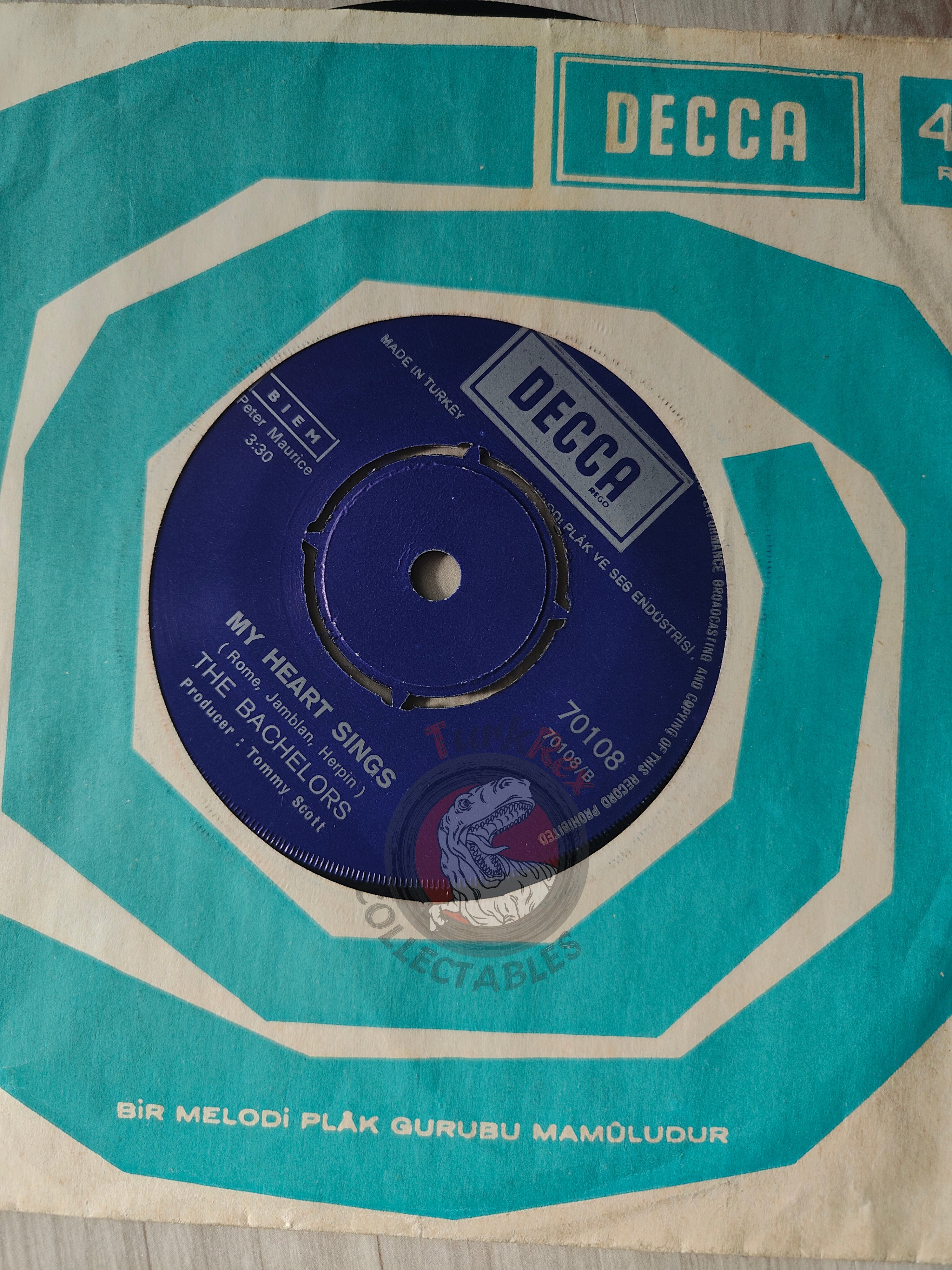 The Bachelors – The Sound Of Silence (The Graduate) 7" Turkish Pressing Vinyl Turkey Edition