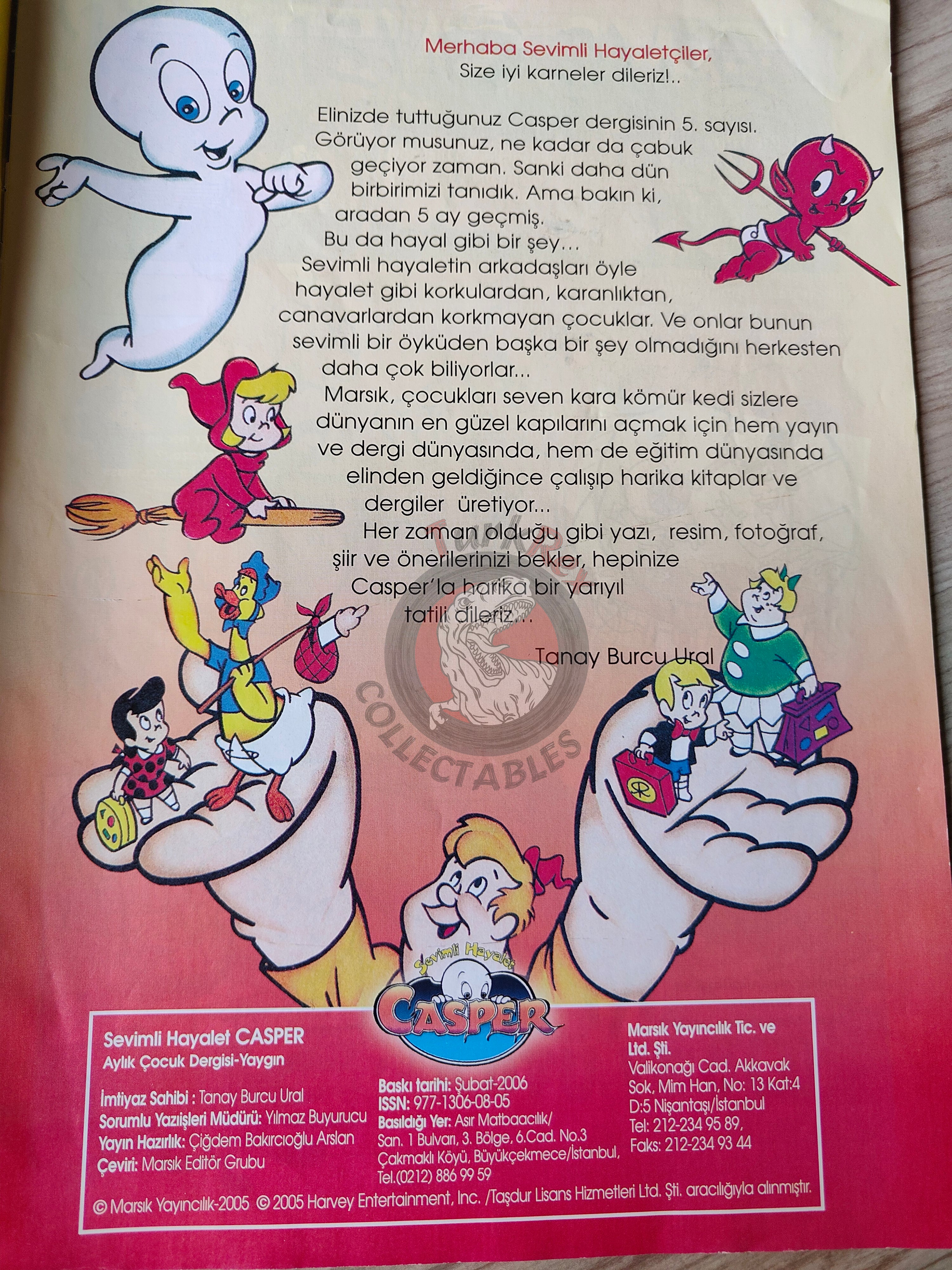 Casper the Friendly Ghost Magazine – Issue #5 2006 Turkish Comic Turkey