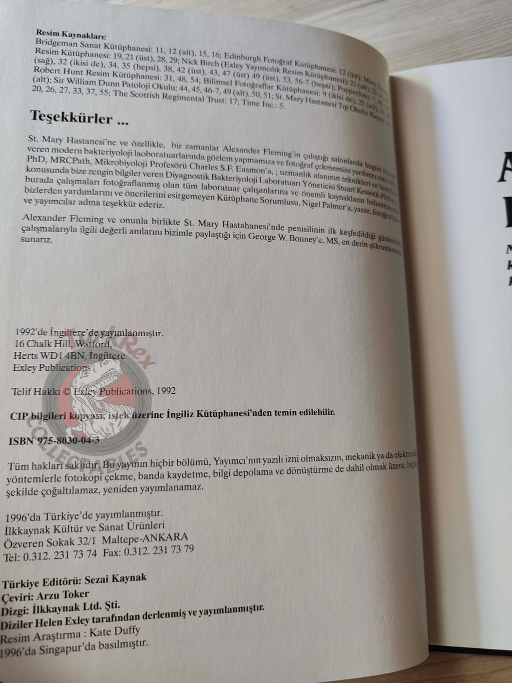 Beverley Birch – Alexander Fleming 1996 HC Turkish Book Turkey