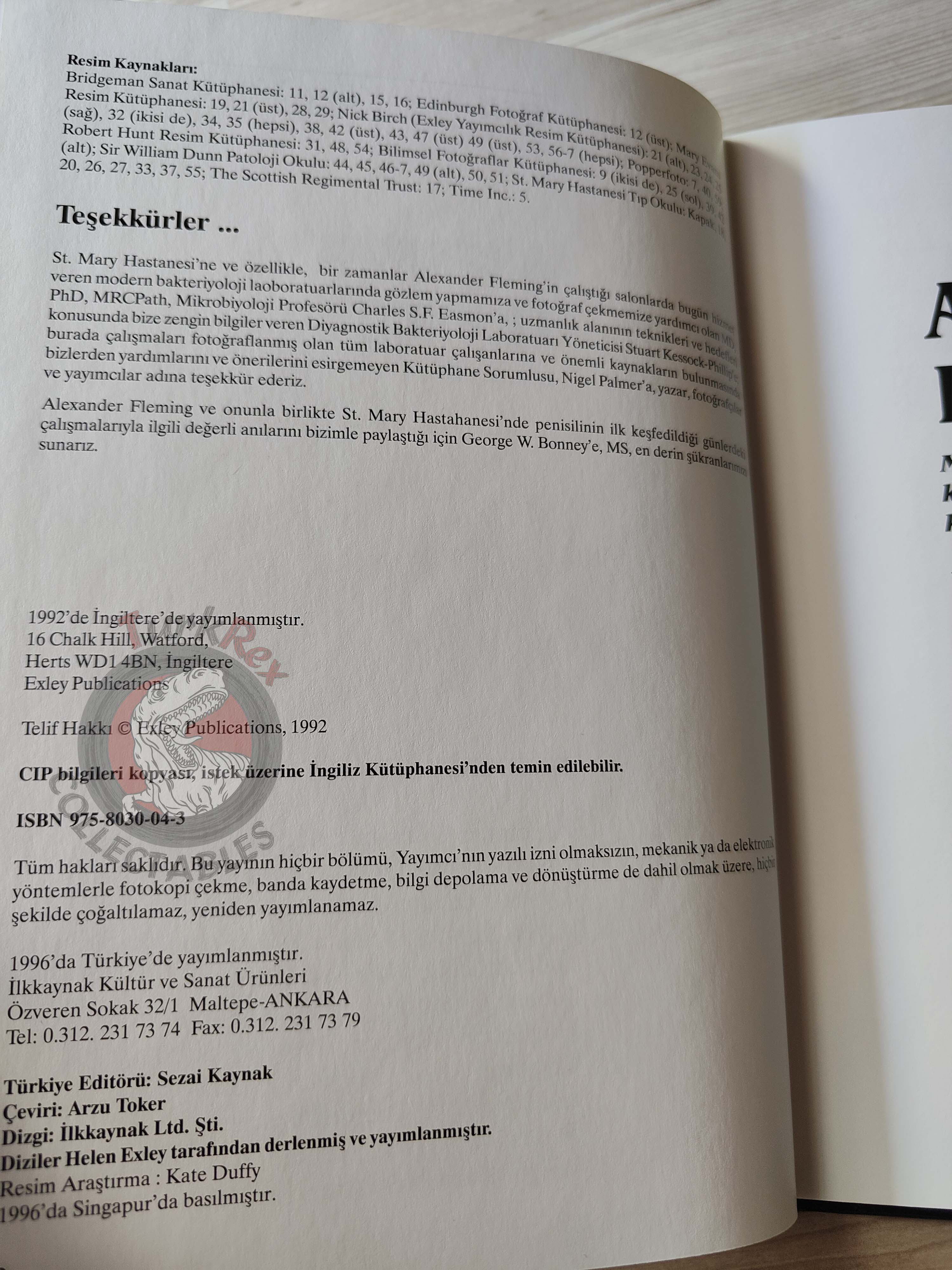 Beverley Birch – Alexander Fleming 1996 HC Turkish Book Turkey