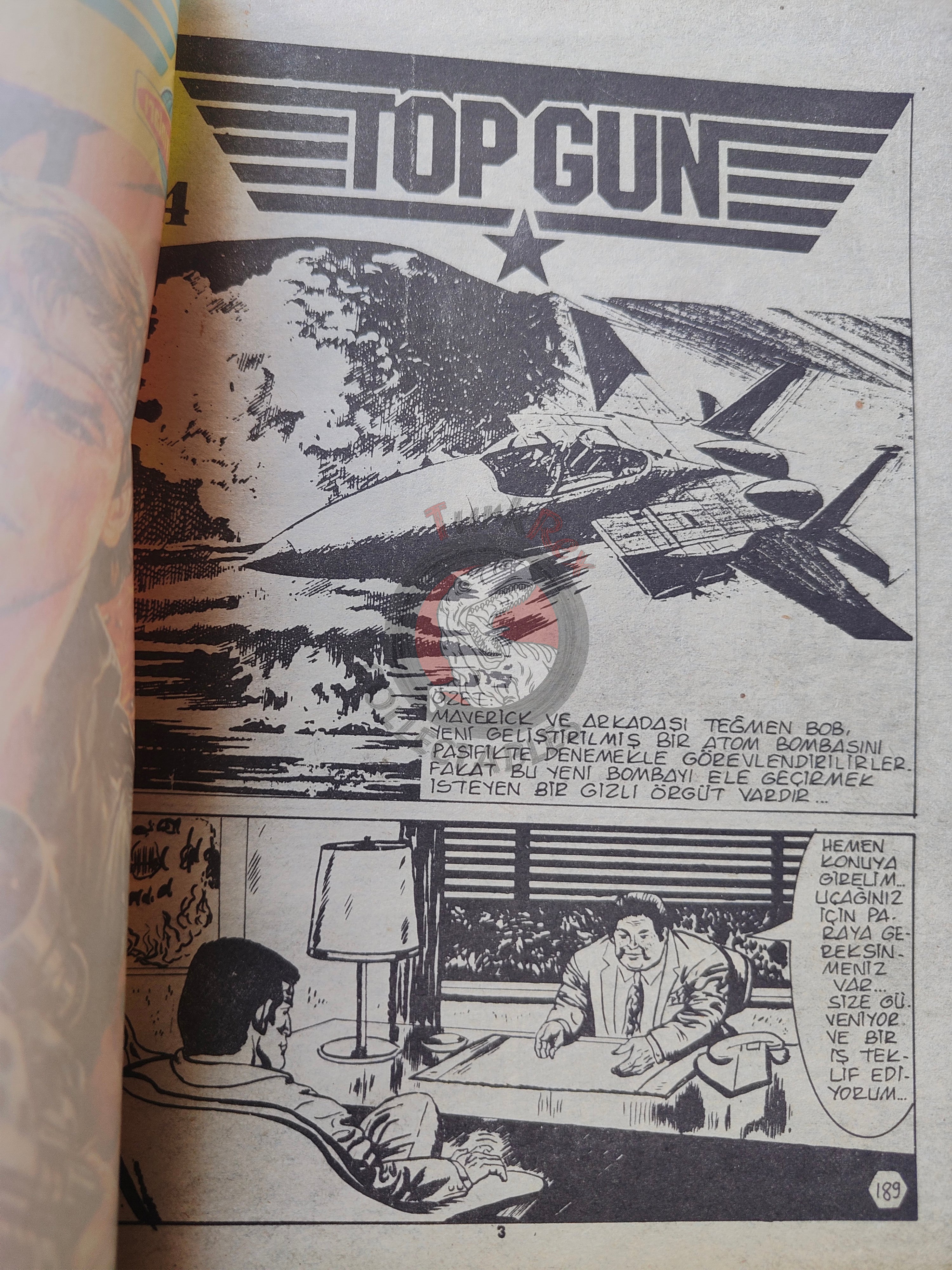 Top Gun #4 1987 Tom Cruise Turkish Comic Turkey Strike Commando
