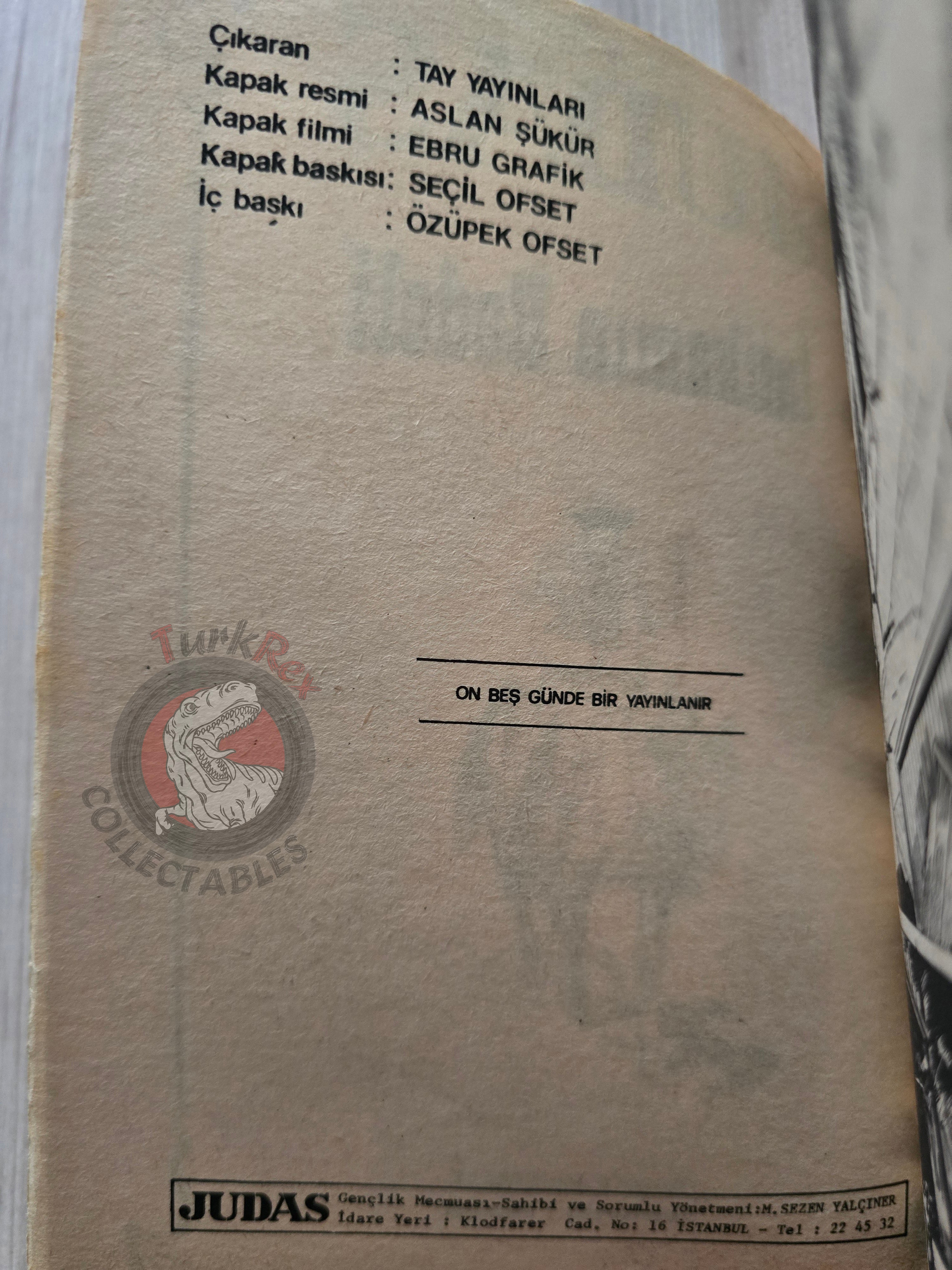 Judas #7 Turkish Edition Comic Turkey Bounty killer #7