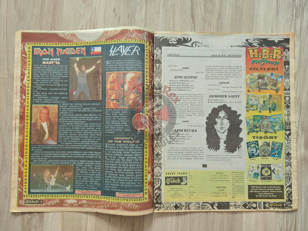 Şebek Fanzine 1998 Ozzy Osbourne  Turkish Mag Turkey Black Sabbath Venom Iron Maiden Slayer