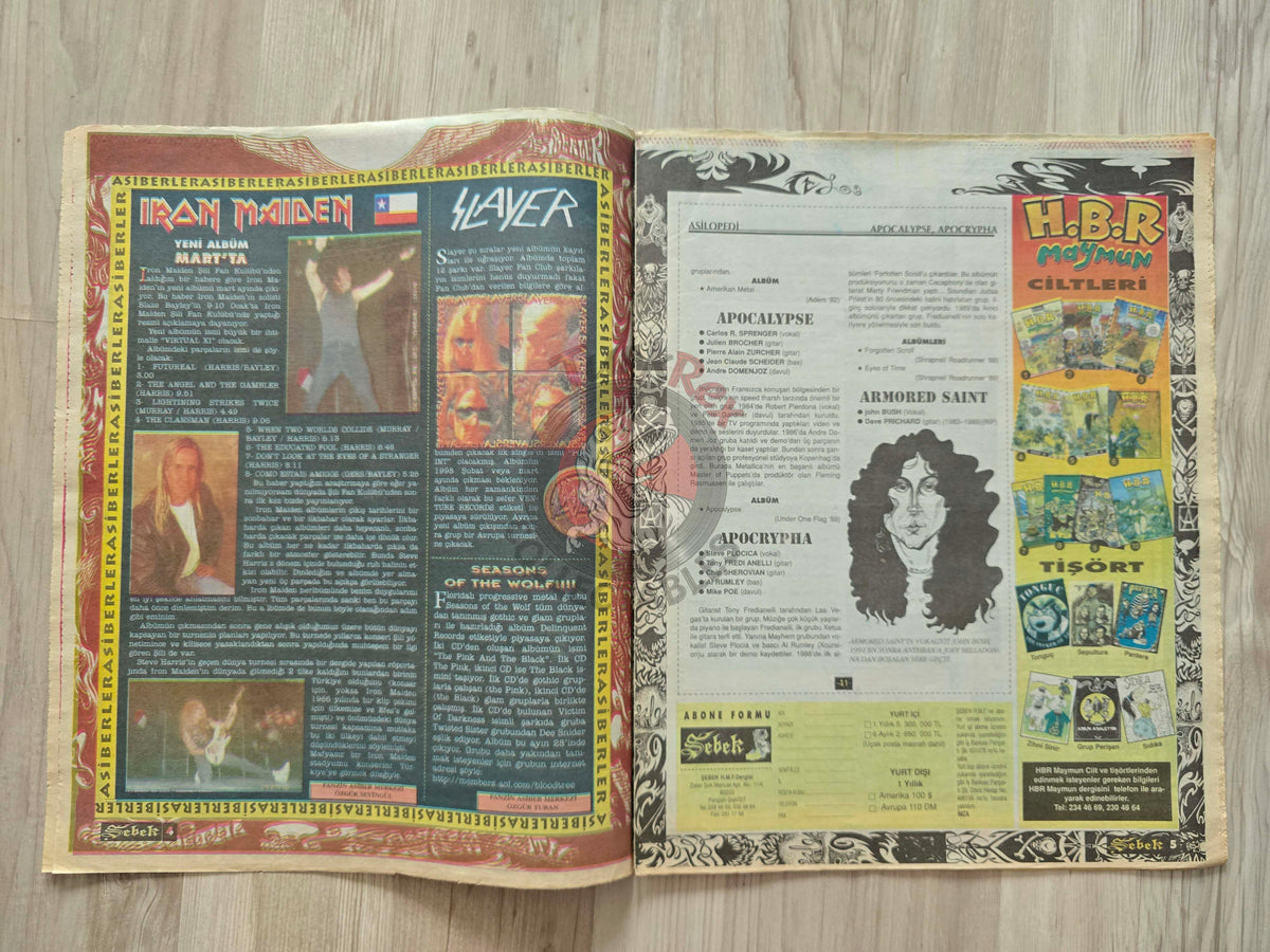 Şebek Fanzine 1998 Ozzy Osbourne  Turkish Mag Turkey Black Sabbath Venom Iron Maiden Slayer