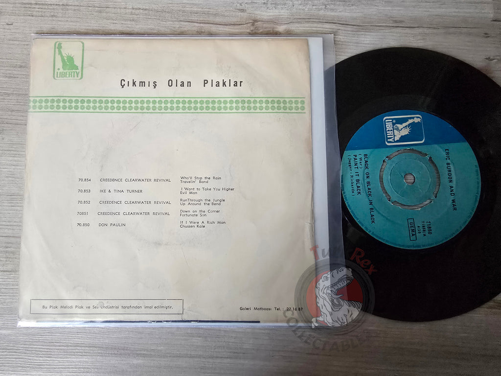 Eric Burdon & War – Paint It Black / Gun 7" Turkish Pressing Vinyl Turkey Edition