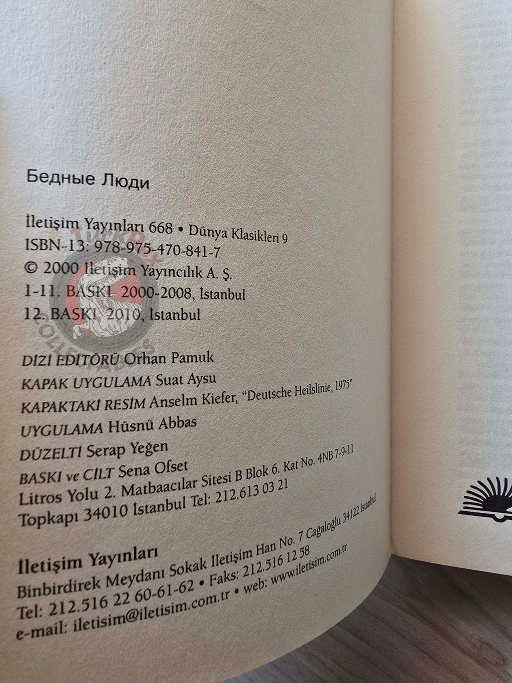 Fyodor Dostoyevsky – Poor Folk 2010 Turkish Book Turkey