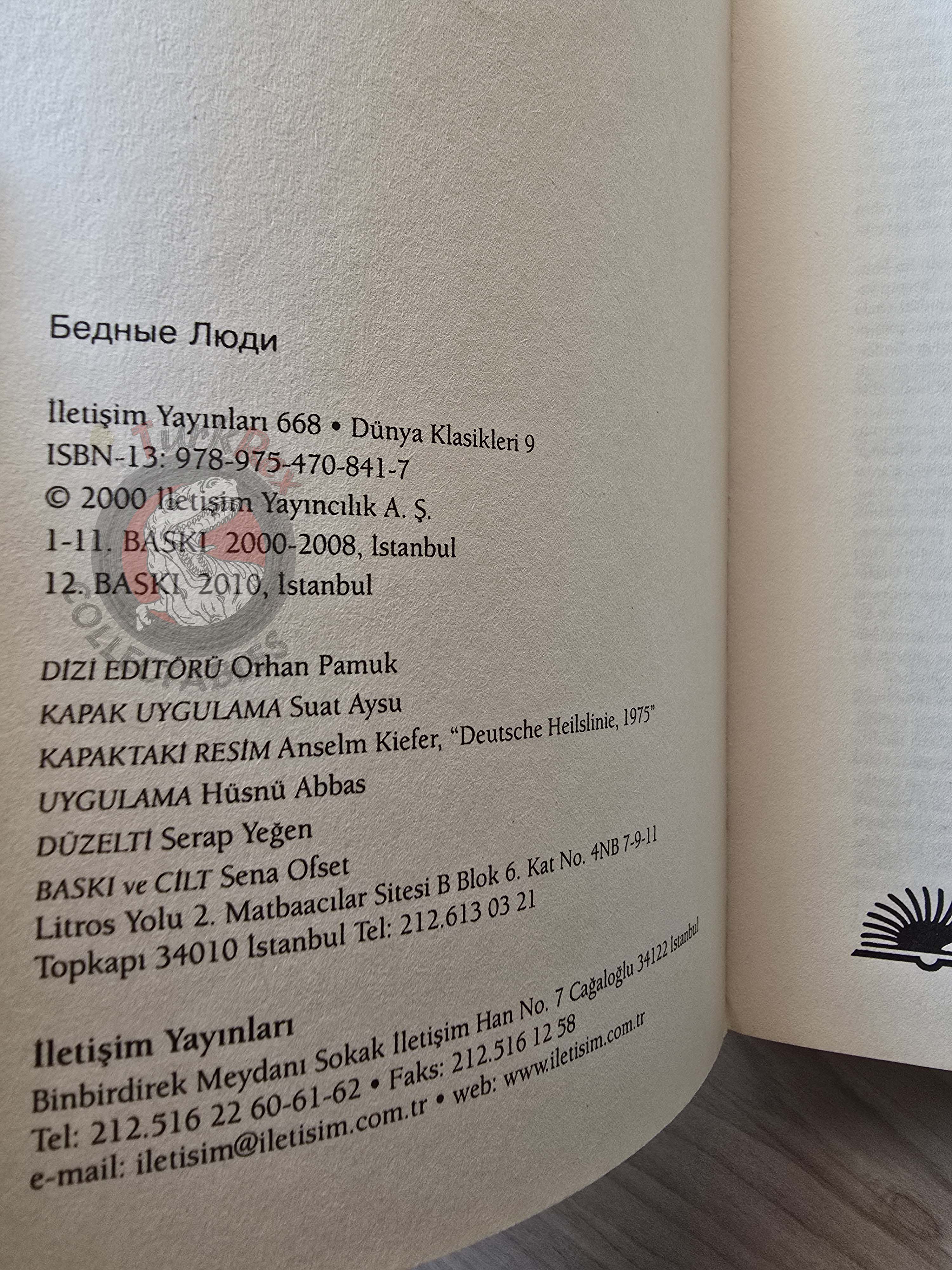 Fyodor Dostoyevsky – Poor Folk 2010 Turkish Book Turkey