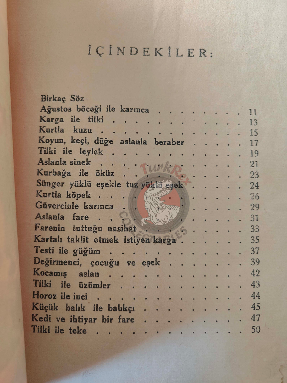Jean de La Fontaine – Stories from Fables 1934 Turkish Book Turkey Illustrated