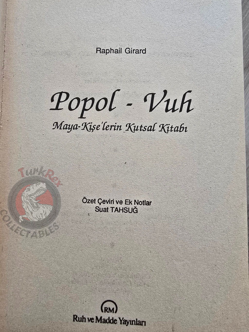 Popol Vuh 1991 Turkish Book Turkey The Sacred Book of the Maya