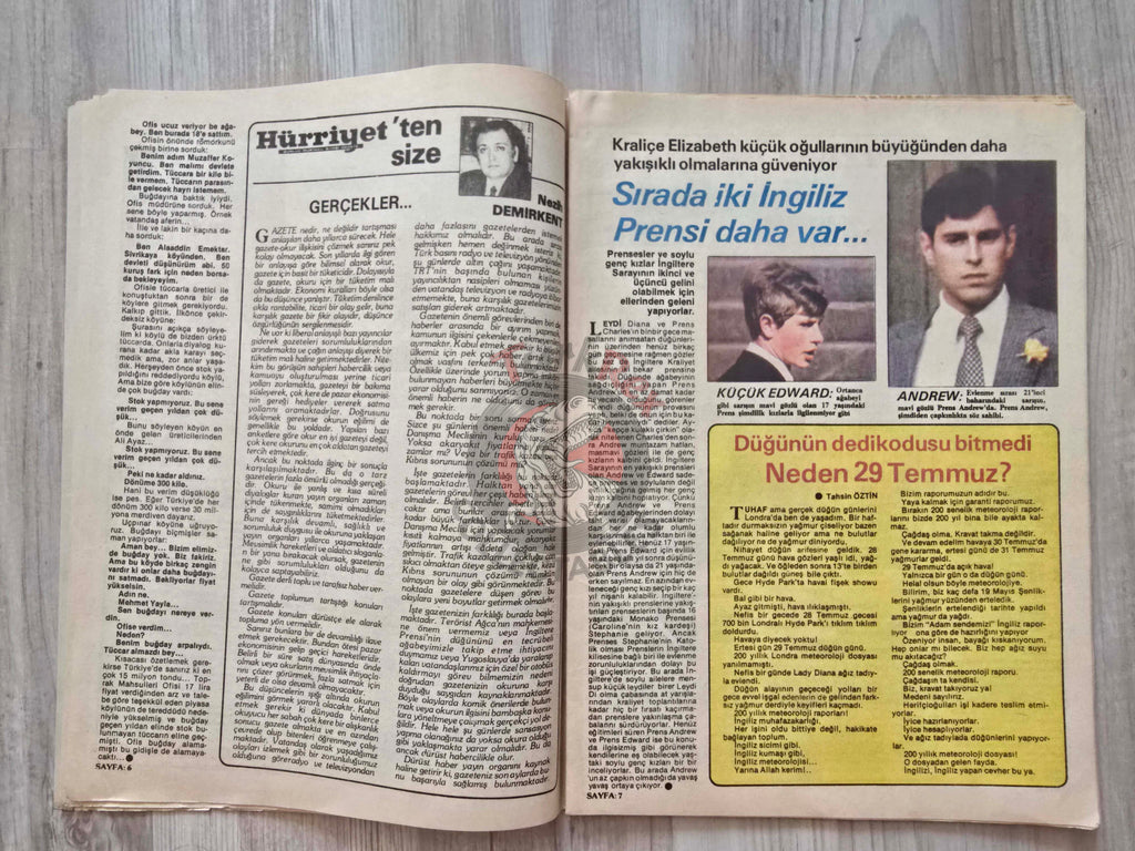 Turkish Magazine 8. Gün Turkey 1981 Ronald Reagan Superman Queen Elizabeth II USA