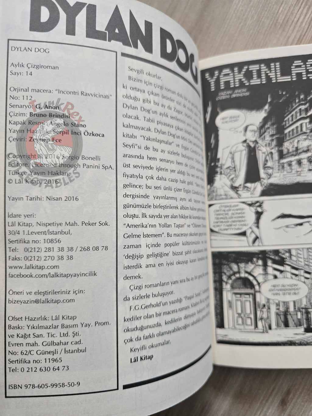 Dylan Dog #14 2016 Turkish Comic Turkey #112 Incontri ravvicinati