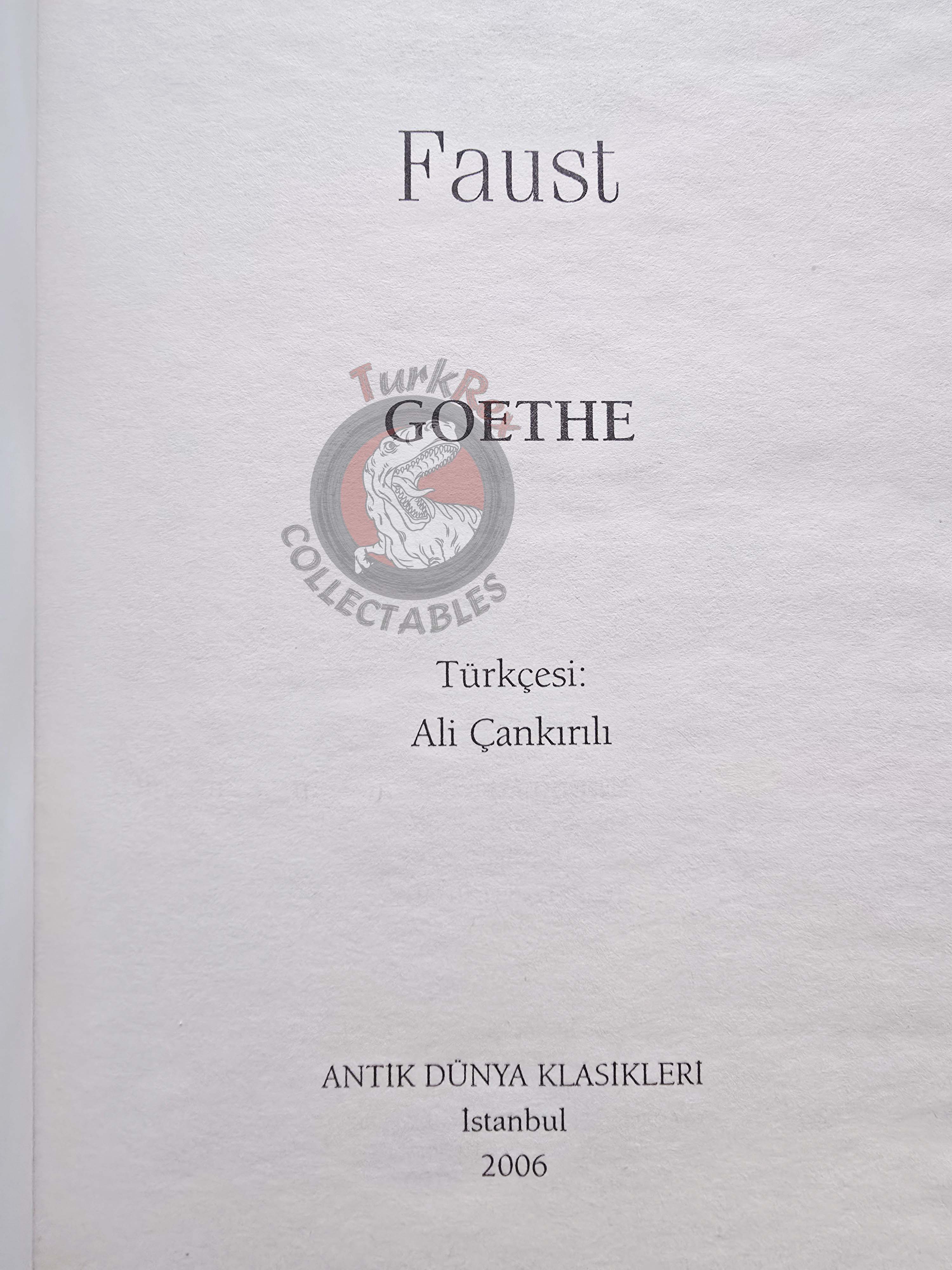 Johann Wolfgang von Goethe – Faust 2006 Turkish Book Turkey