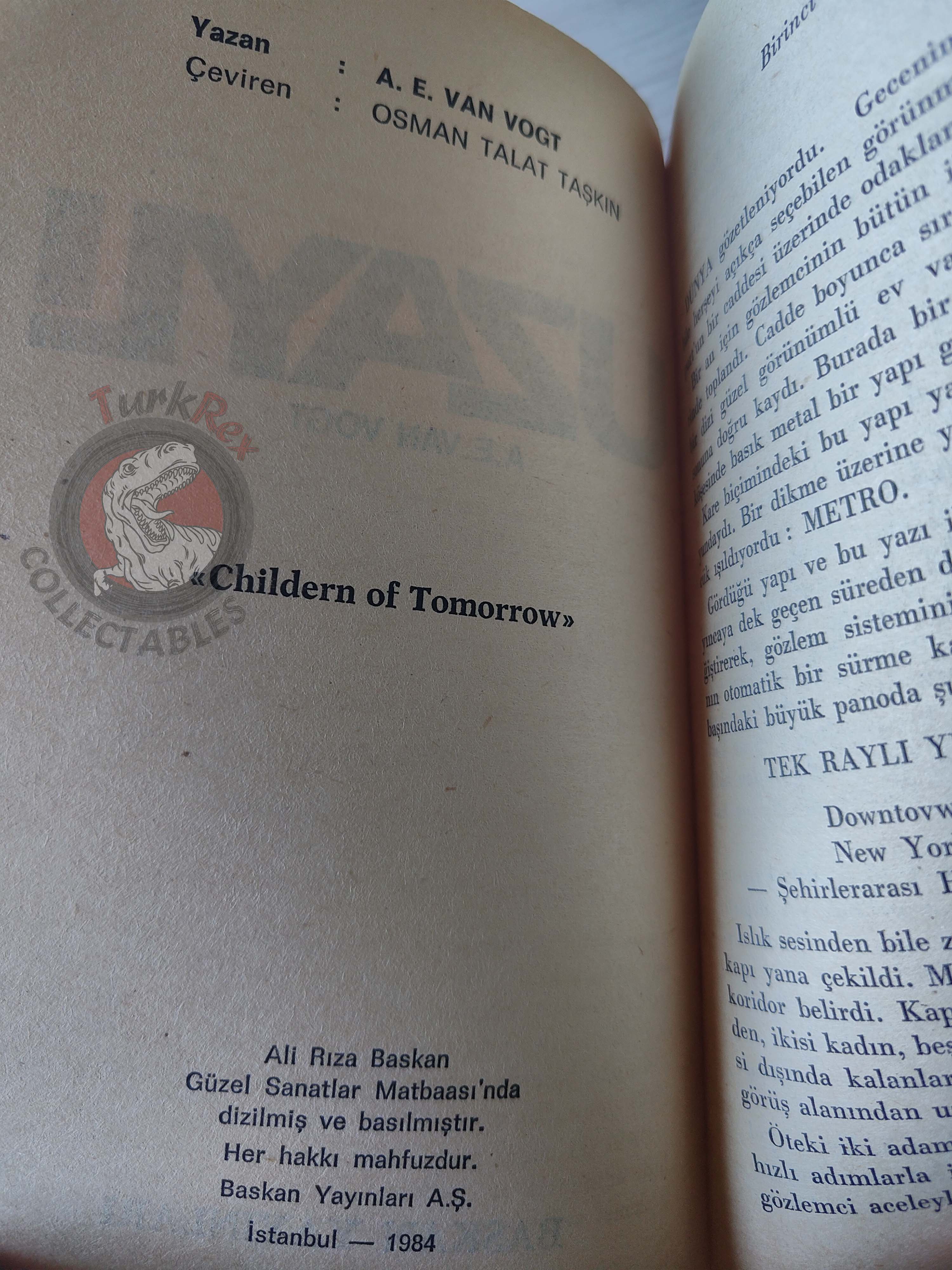 A. E. van Vogt – Children of Tomorrow 1984 1st Turkish Book Turkey