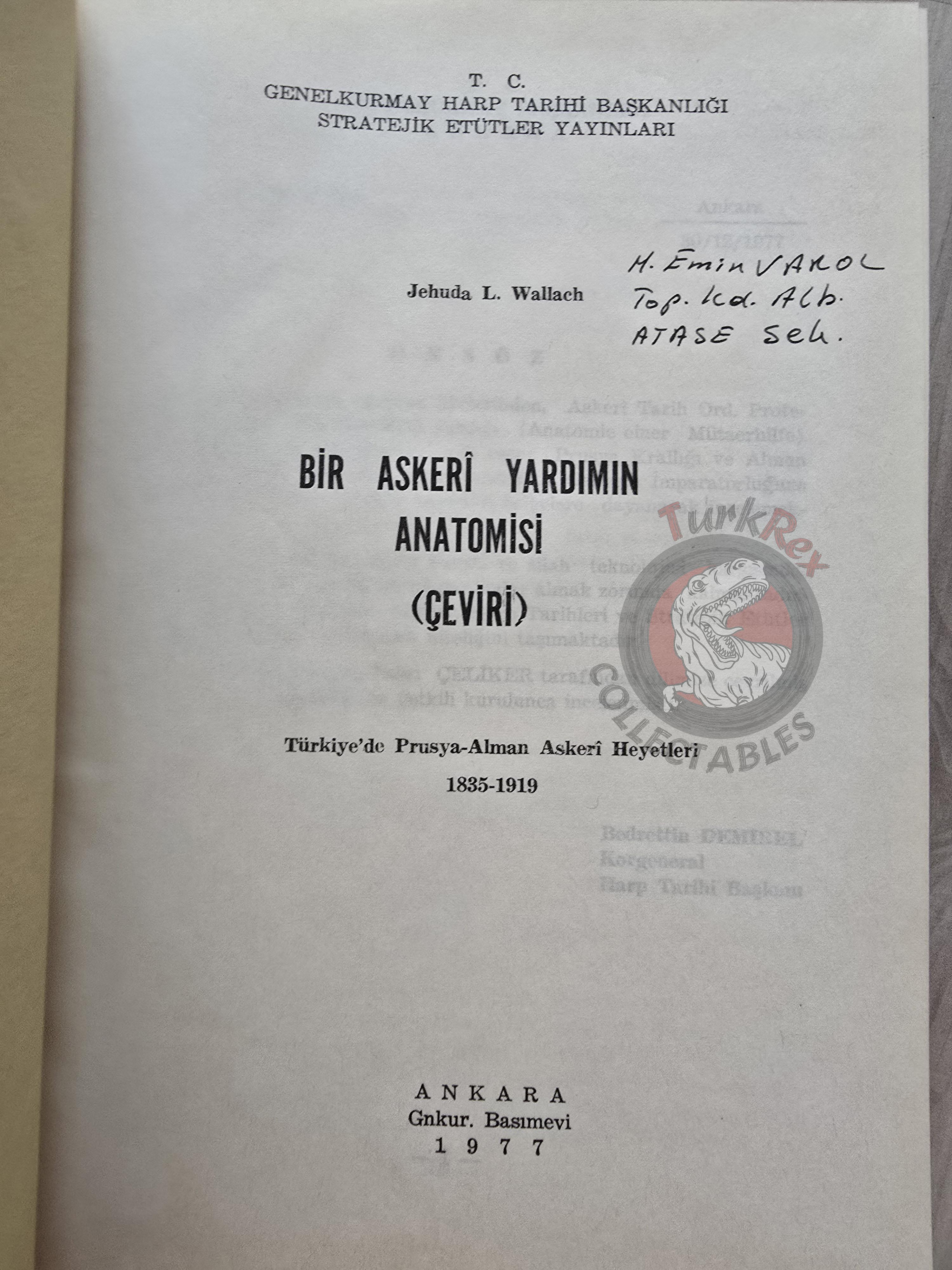 Jehuda L. Wallach – Anatomy of a Military Aid 1977 Turkish Book Military Ottoman Empire Maps
