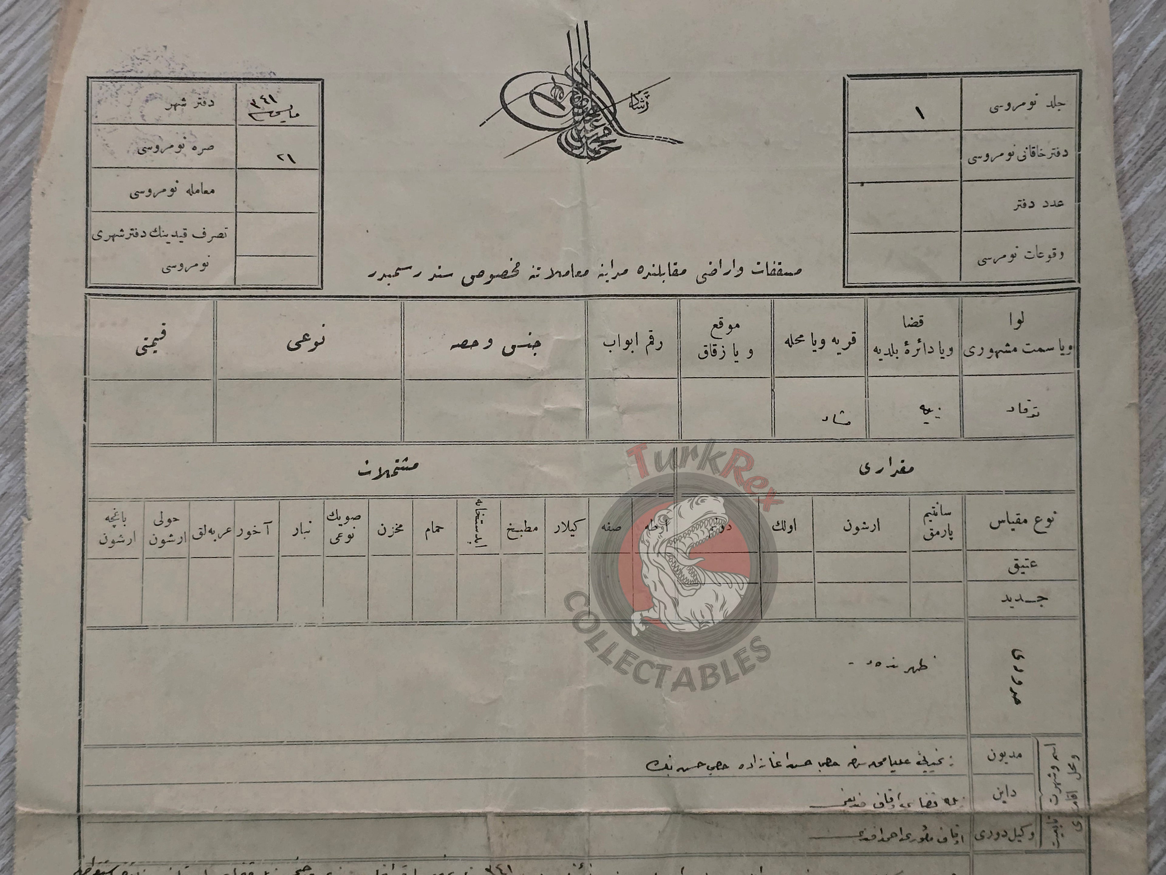 Ottoman Official Debt Document 1925 Meşad Village, Zile, Tokad
