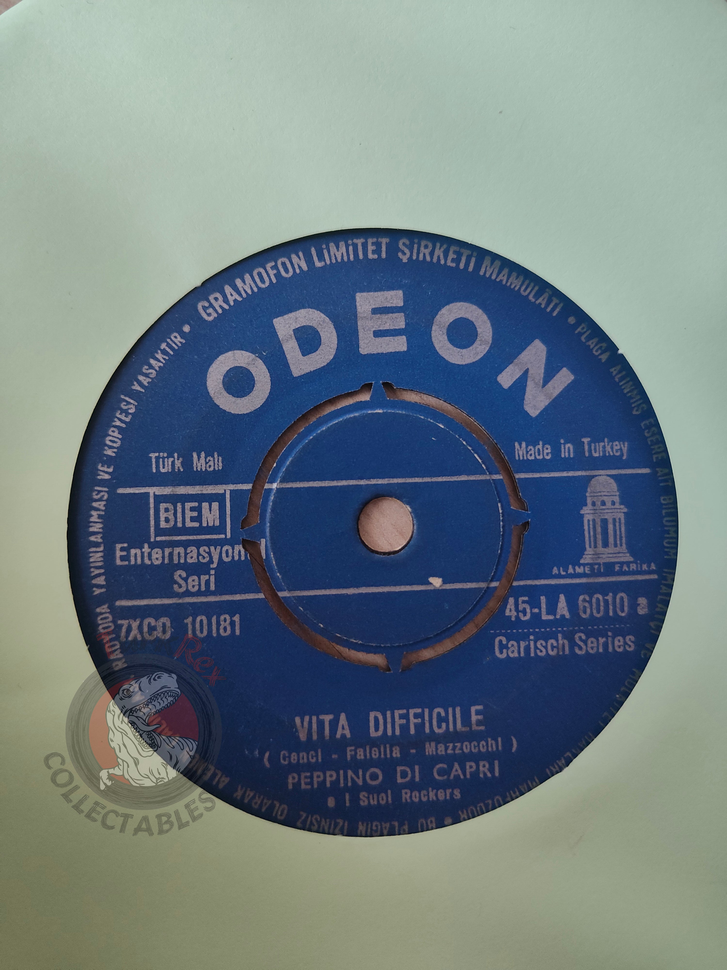 Peppino Di Capri E I Suoi Rockers – Vita Difficile 7" Turkish Pressing Vinyl Turkey Edition