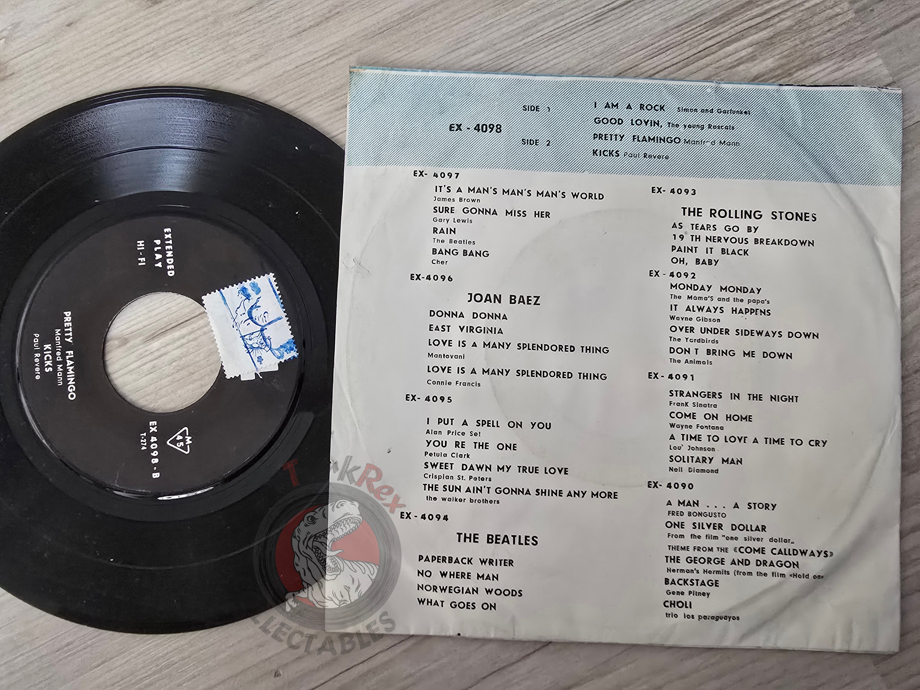 Manfred Mann / Simon & Garfunkel / The Young Rascals / Paul Revere 7" Iran Pressing Vinyl Iranian Edition