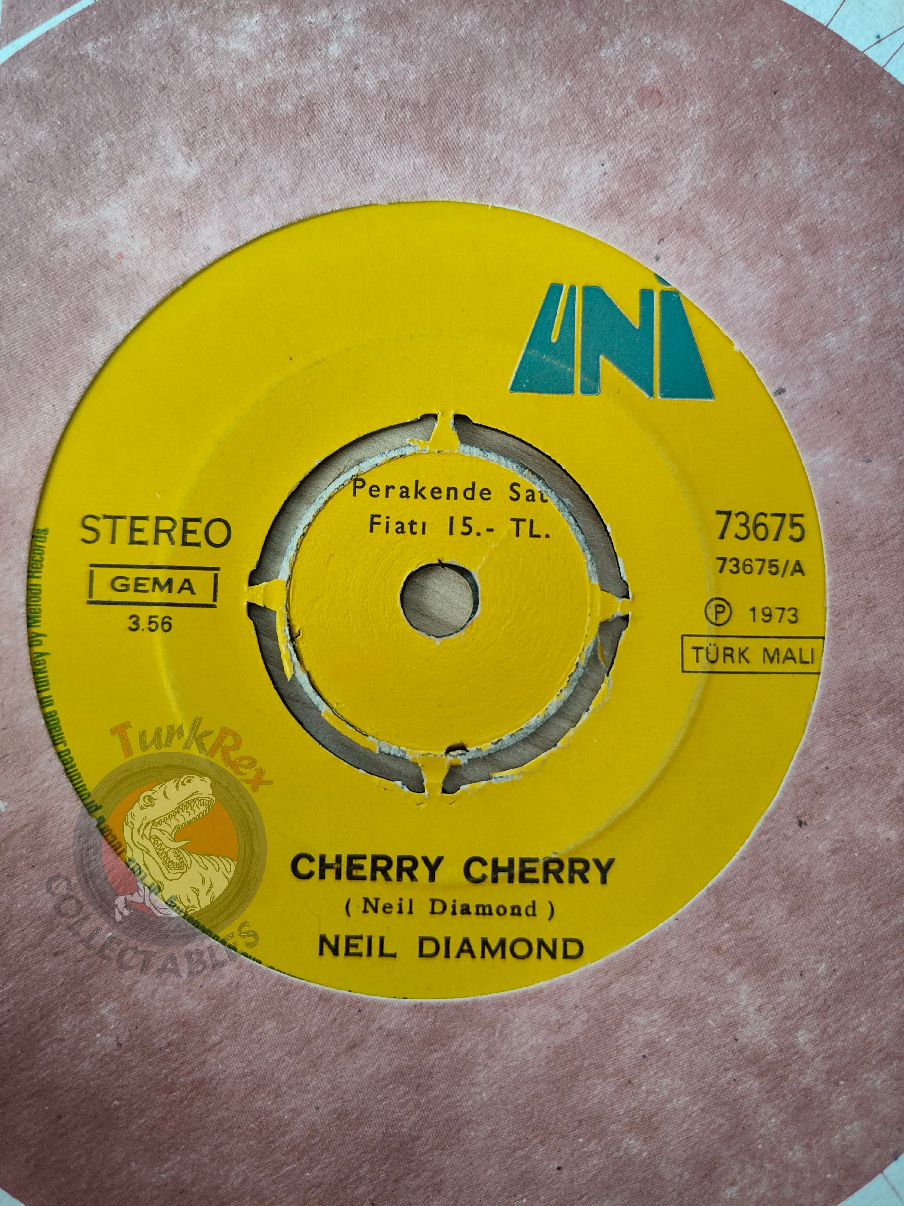 Neil Diamond – Cherry, Cherry 7" Turkish Pressing Vinyl Turkey Edition 2