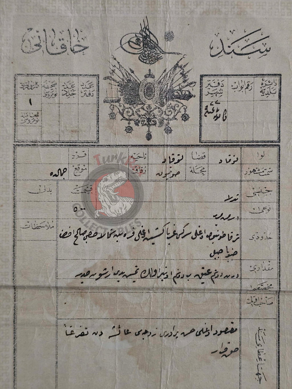 Ottoman 1907 Land Deed Field in Tokat Sofyon Title Armenian Family Armenia