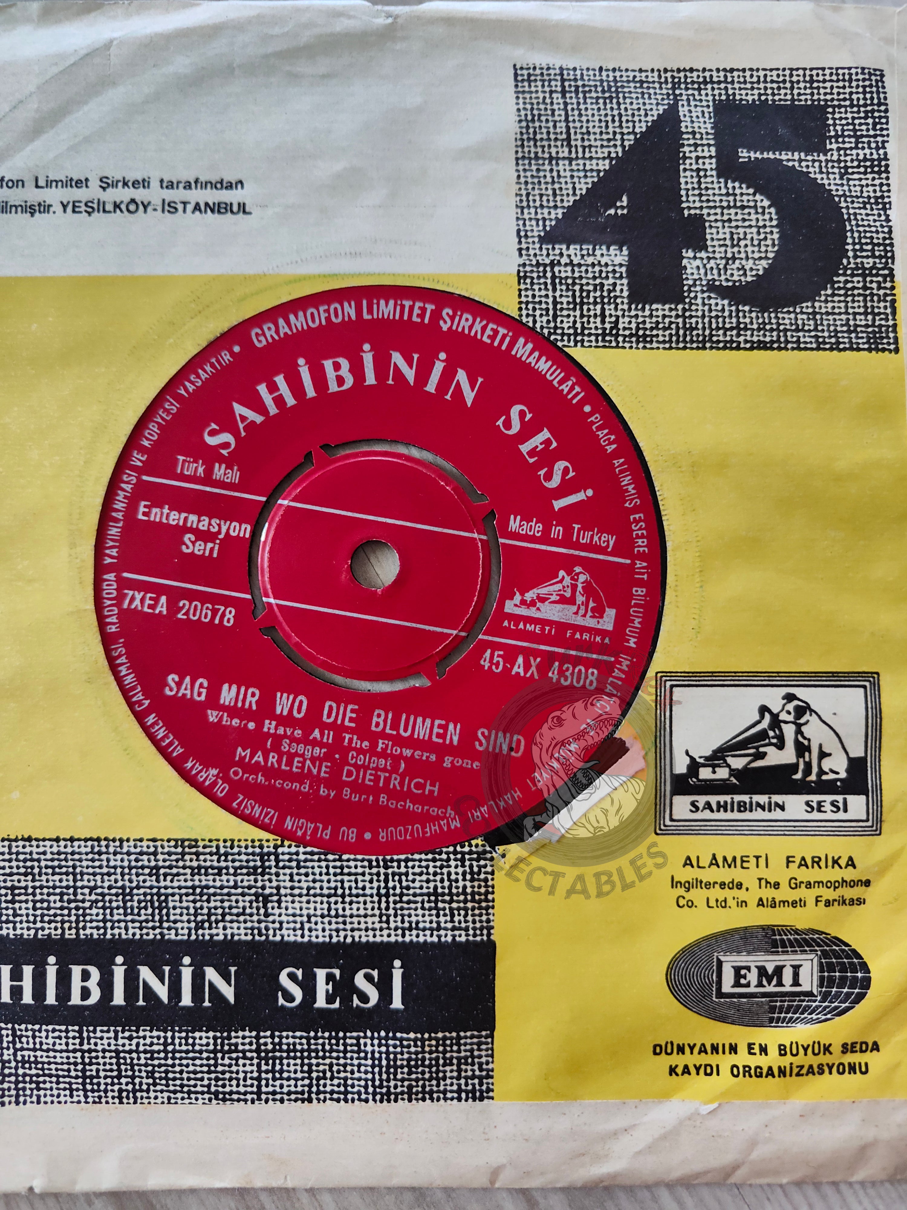 Marlene Dietrich – Lili Marlen 7" Turkish Pressing Vinyl Turkey Edition 1