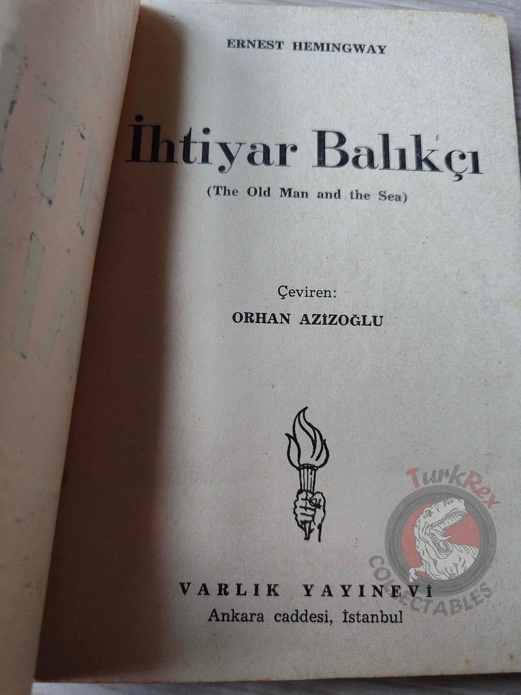 Ernest Hemingway – The Old Man and the Sea 1953 1st Turkish Book Turkey