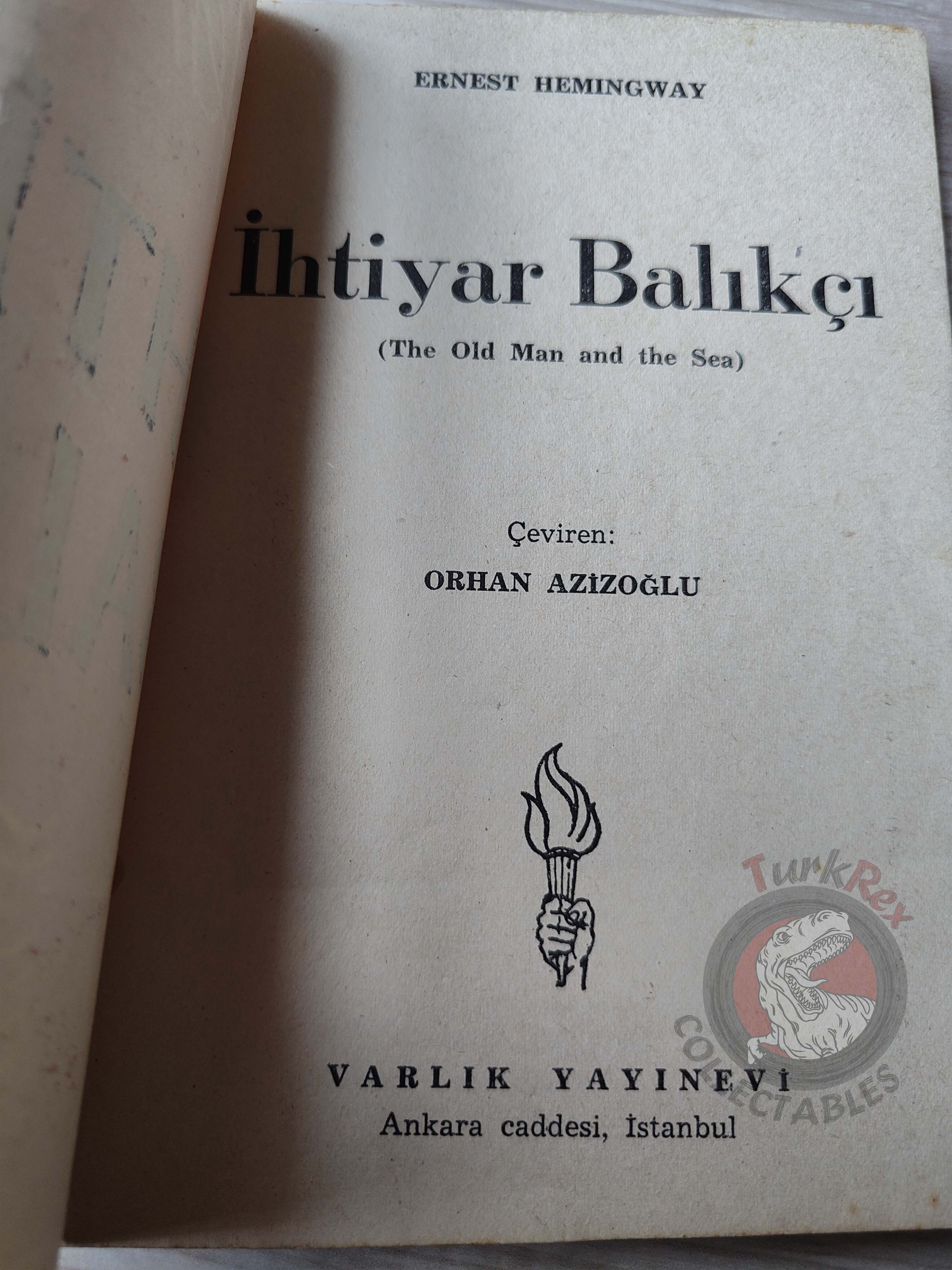 Ernest Hemingway – The Old Man and the Sea 1953 1st Turkish Book Turkey