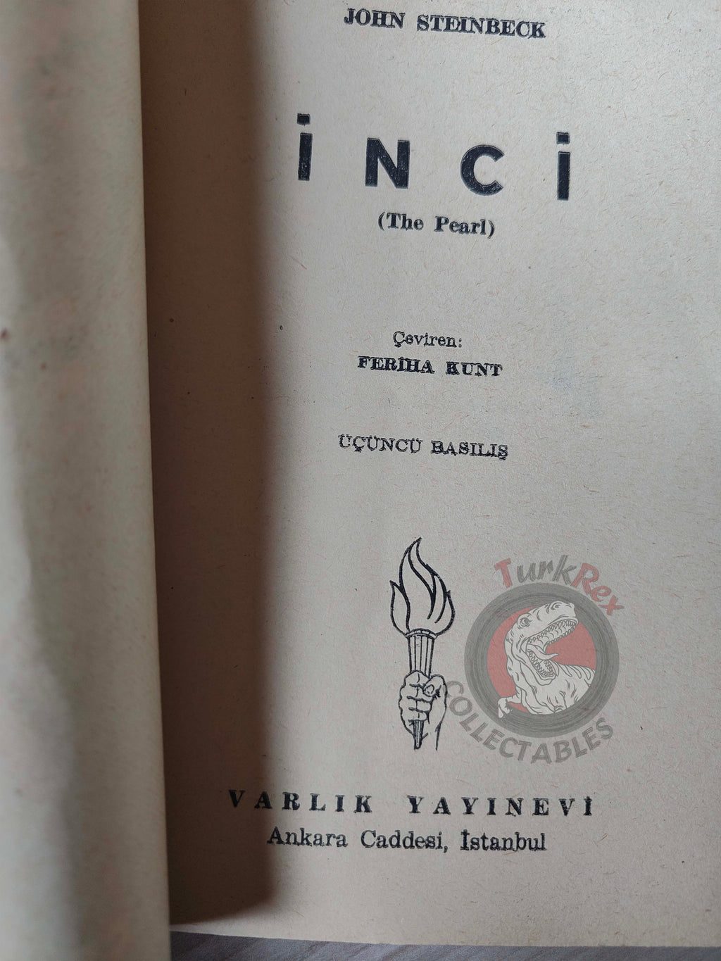 John Steinbeck – The Pearl 1955 Turkish Book Turkey