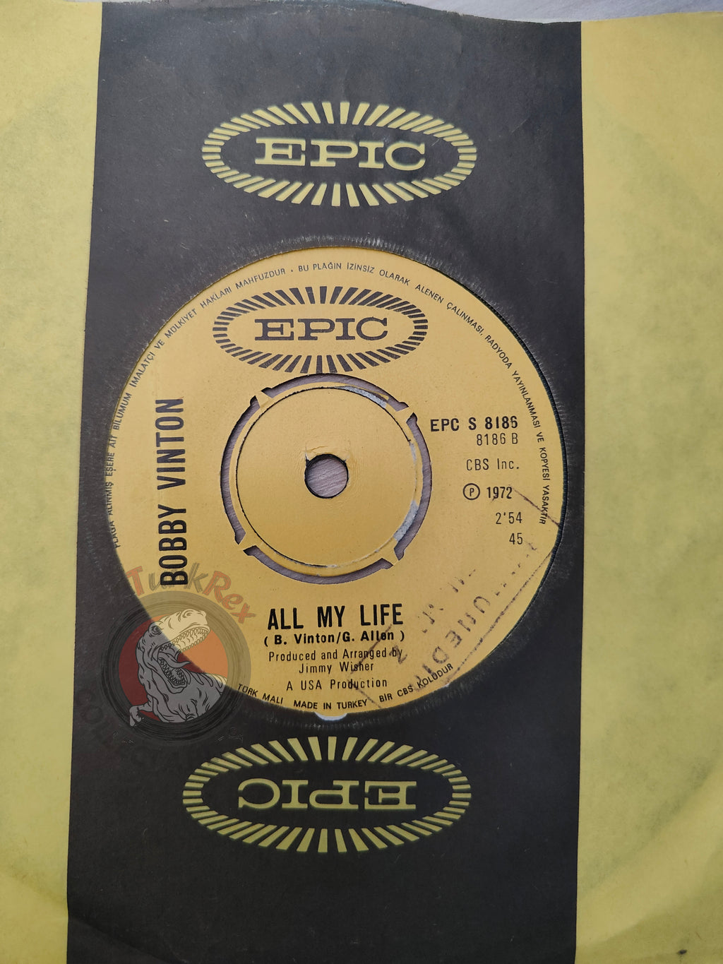 Bobby Vinton – Sealed With A Kiss 7" Promo Turkish Pressing Vinyl Turkey Edition