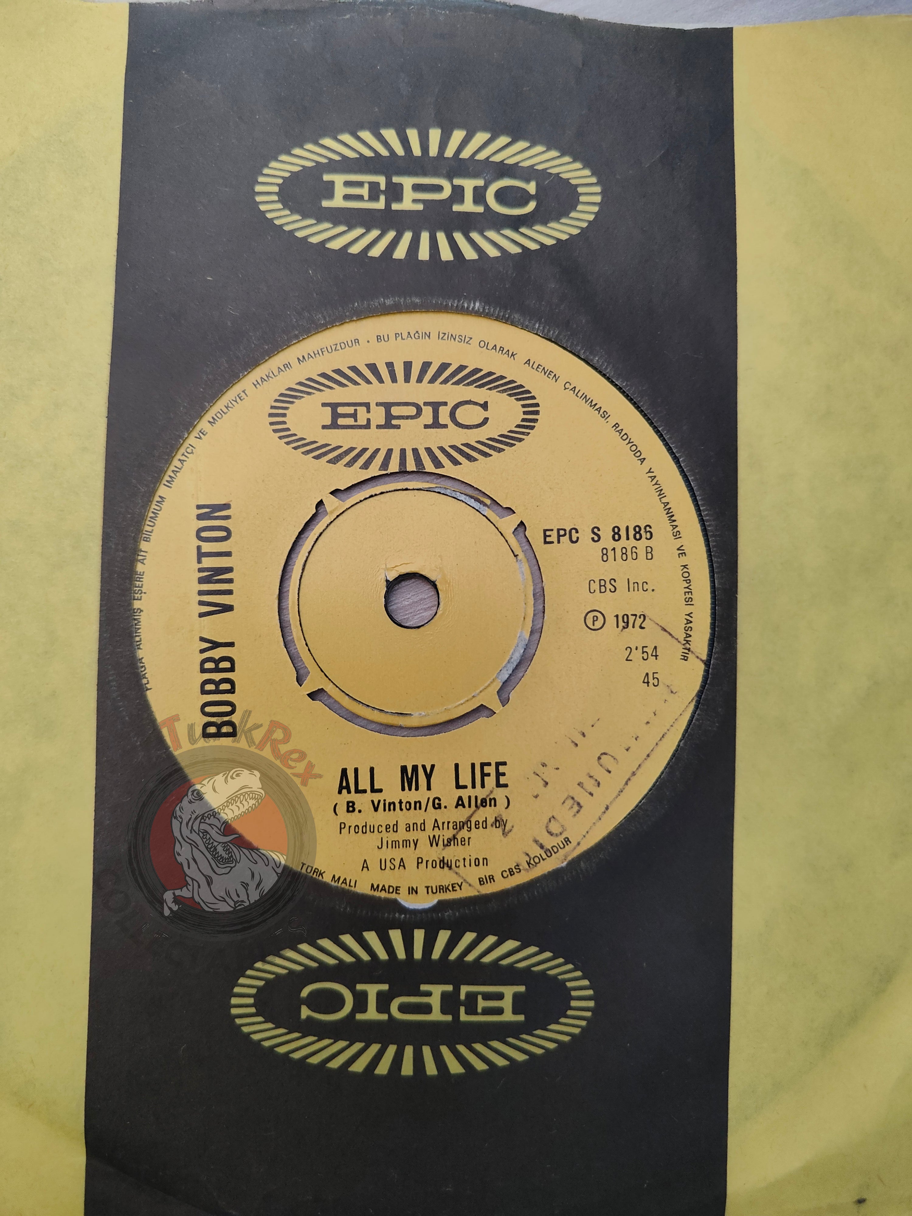 Bobby Vinton – Sealed With A Kiss 7" Promo Turkish Pressing Vinyl Turkey Edition